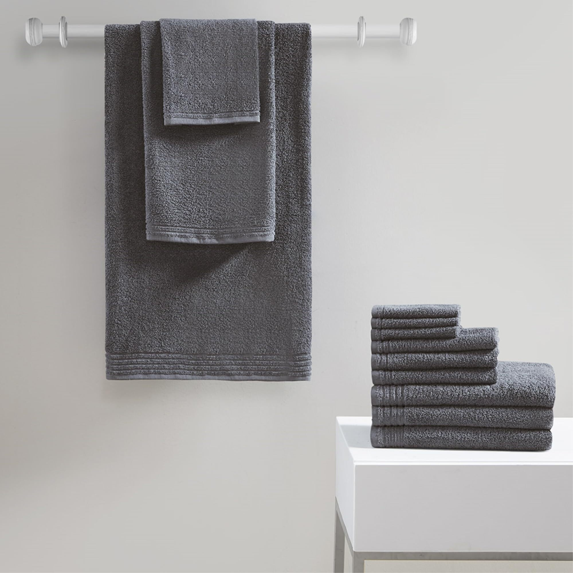 Ergode 100% Cotton 12 PC Bath Towel Set - Luxuriously Soft, Quick Drying, Ultra Fresh Treated, OEKO-TEX Certified - Great Value for Money