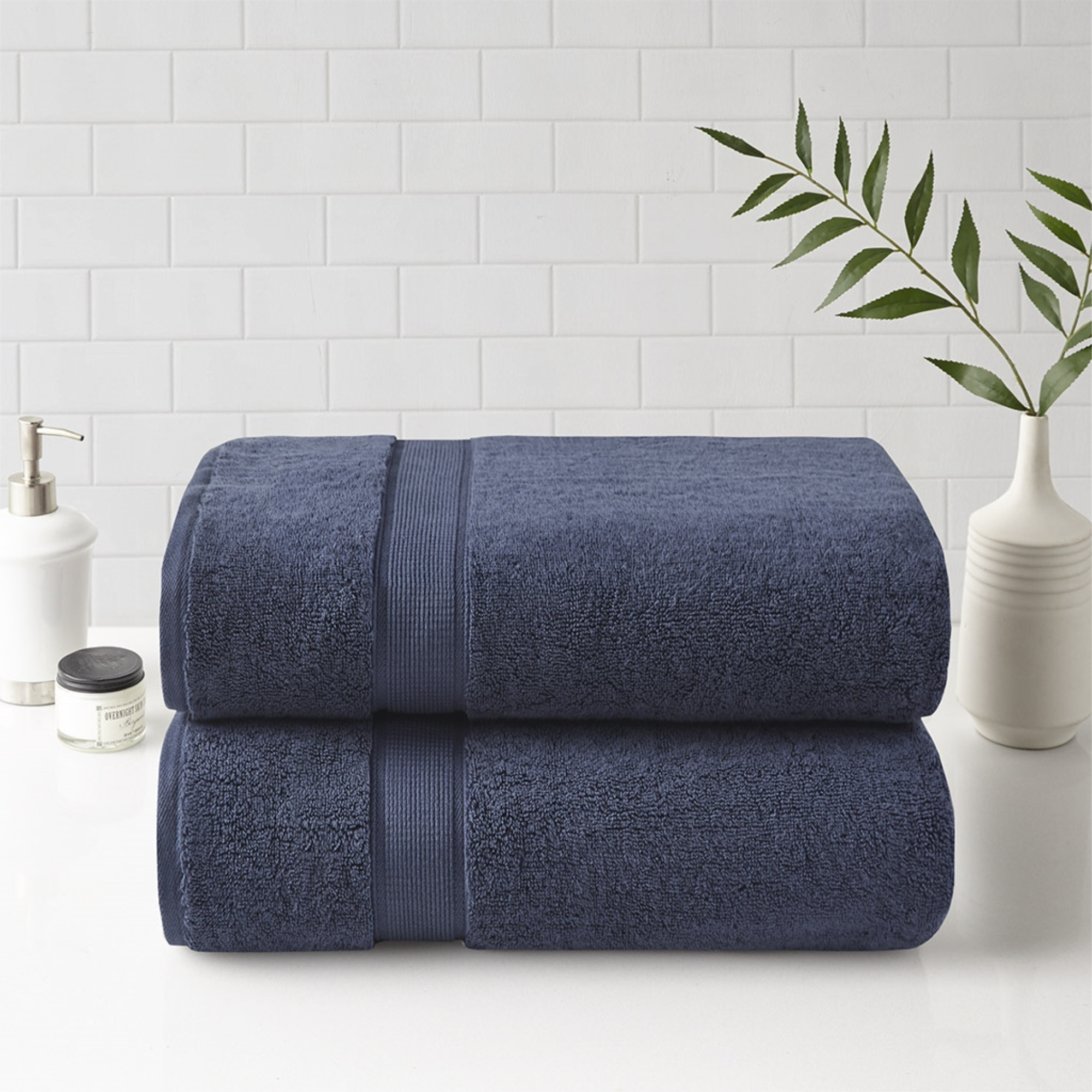 Luxurious Ergode Cotton 2PC Bath Sheet Set - Premium Long Staple Cotton, Highly Absorbent, SILVADUR Antimicrobial Technology, Made in Green by OEKO-TEX Certified, Double-Stitched Side Hems, 34x68 Size