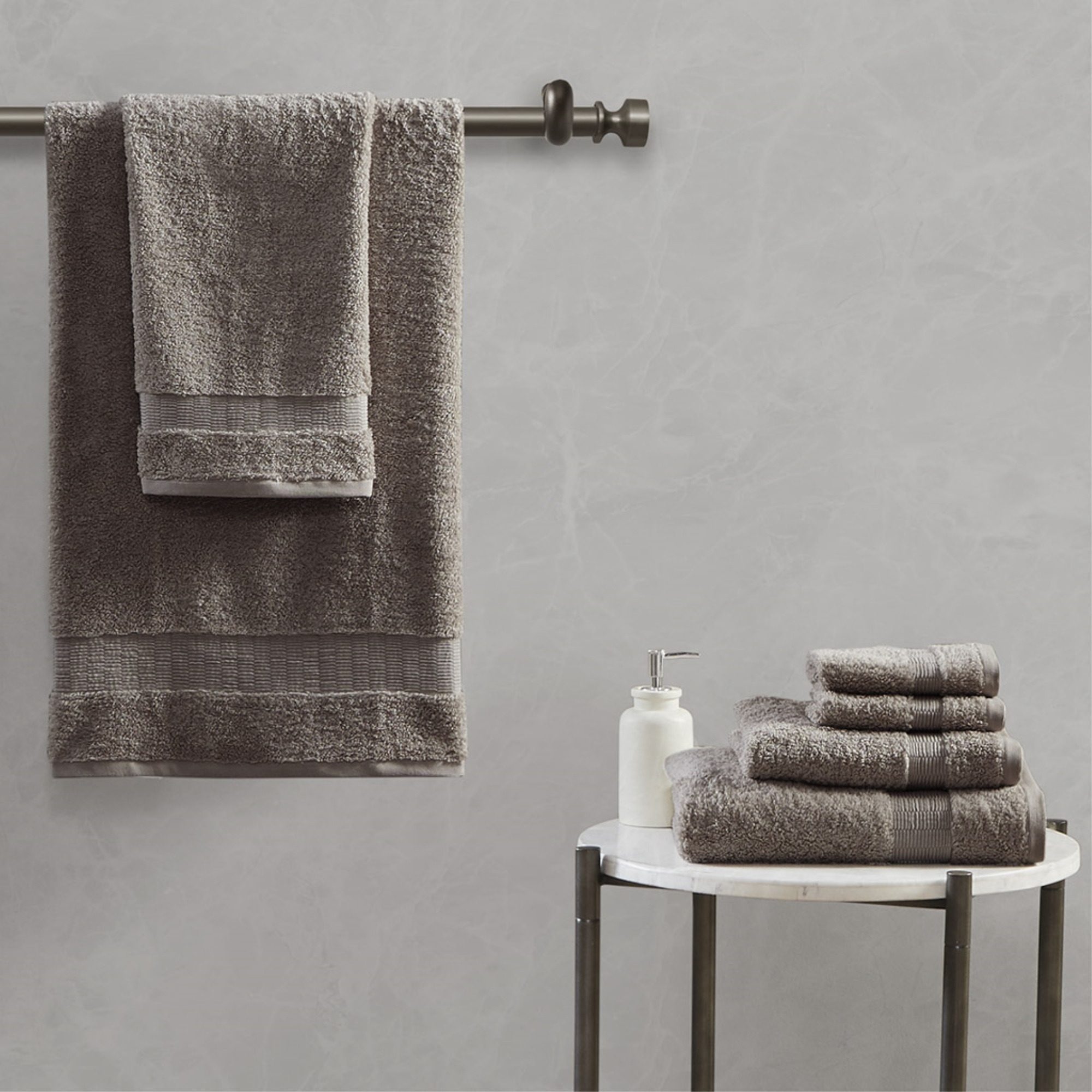 Luxurious Ergode 100% Egyptian Cotton 6 Piece Towel Set | Gold Seal Certified | 650gsm Weight | Made in Green by OEKO-TEX | Soft, Silky, and Sustainable | Complete Bathroom Update | Machine Washable