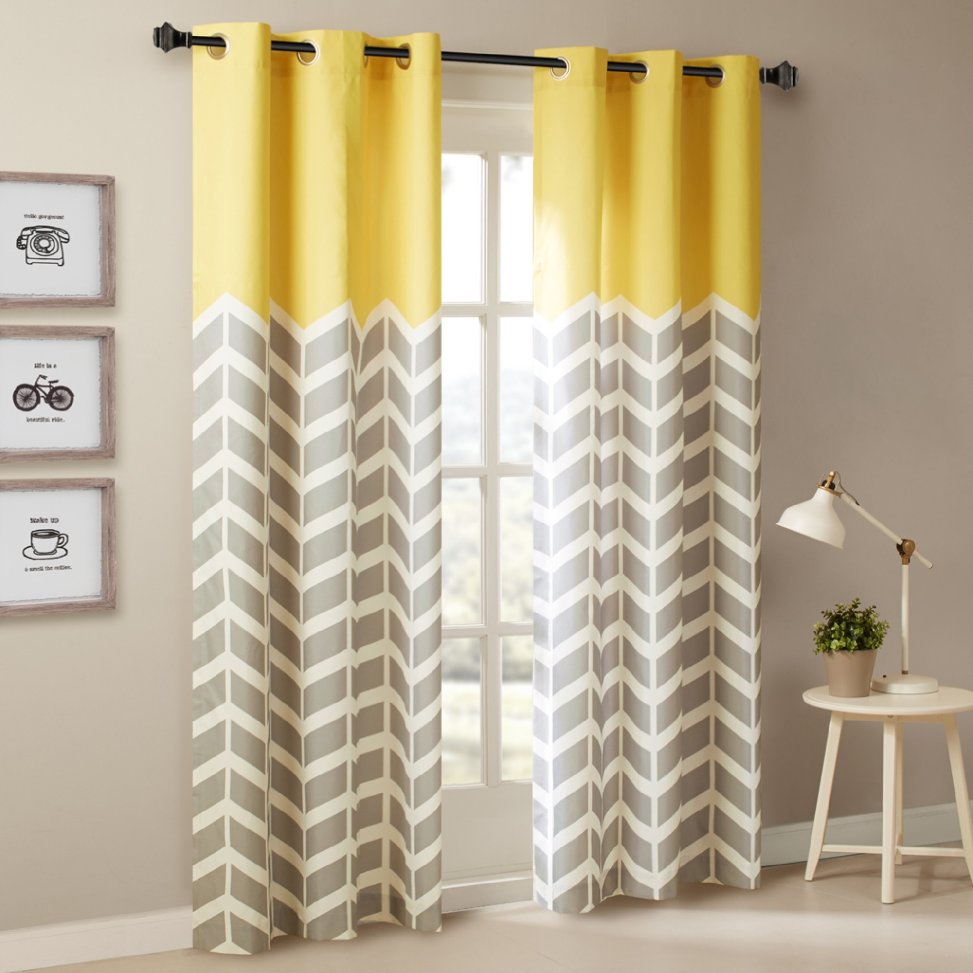 Ergode Vibrant Printed Room Darkening Panel Pair - Modern Style, Noise Reduction, Easy Hang - Polyester Microfiber Curtains with Grommet Tops - 1.25 Rod Compatible