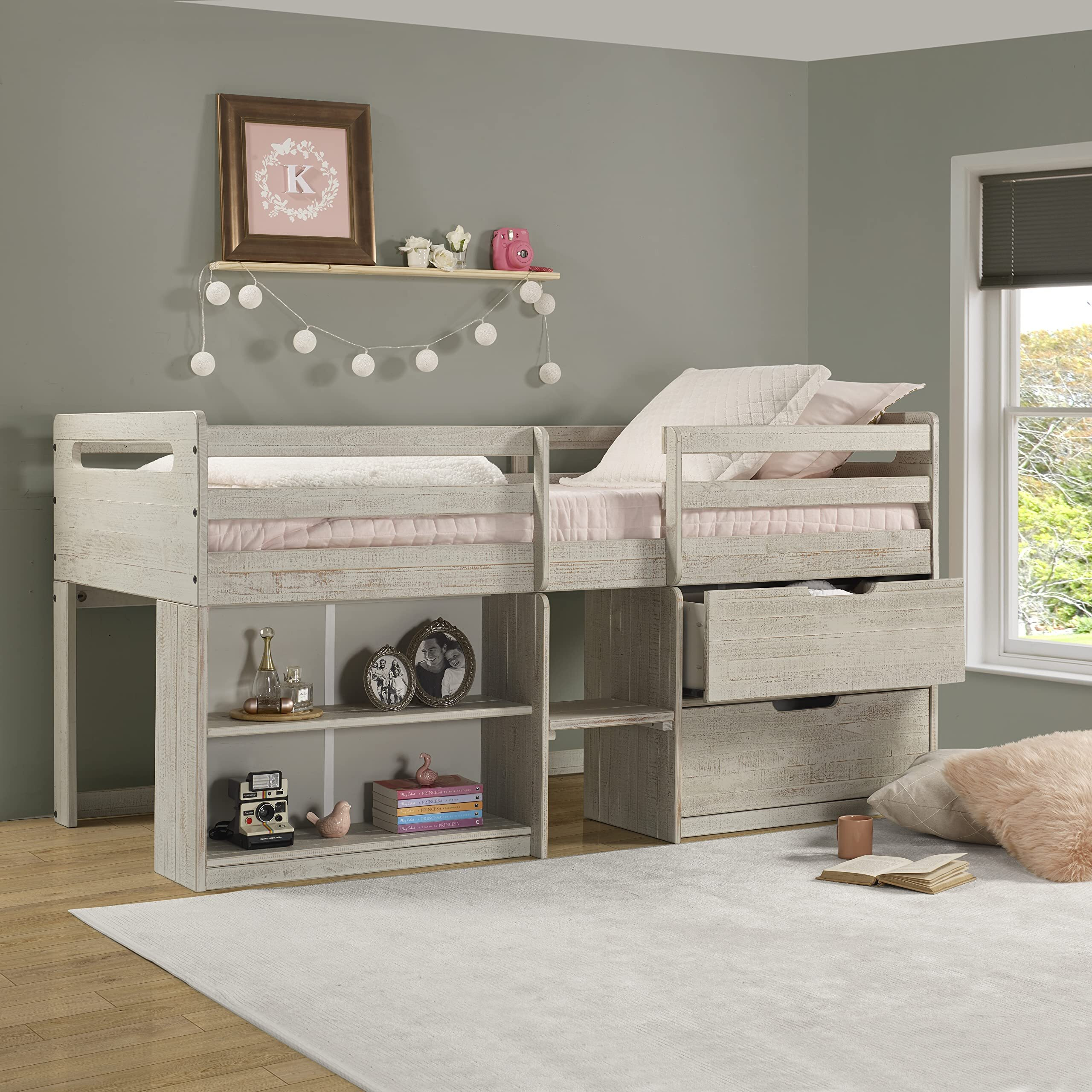 Twin Low Loft Rustic Light Grey