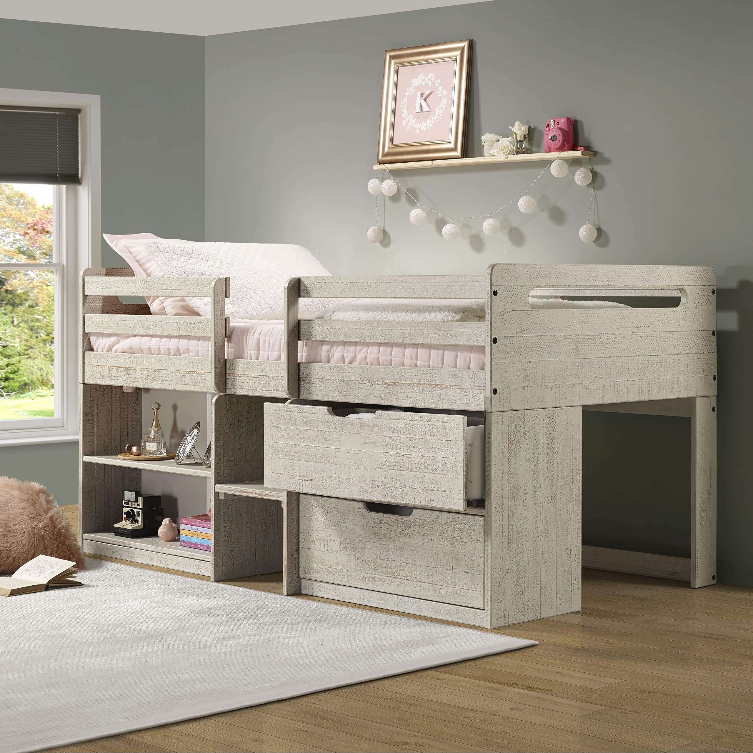 Twin Low Loft Rustic Light Grey