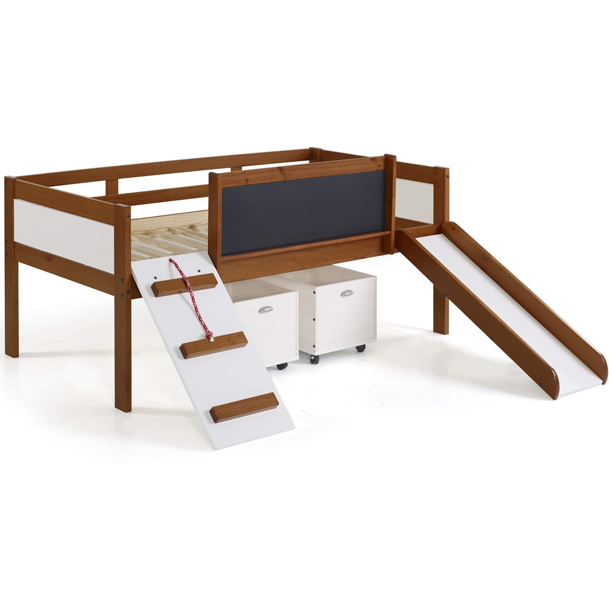 TWIN ART PLAY JUNIOR LOW LOFT WITH TOY BOXES IN ESPRESSO FINISH