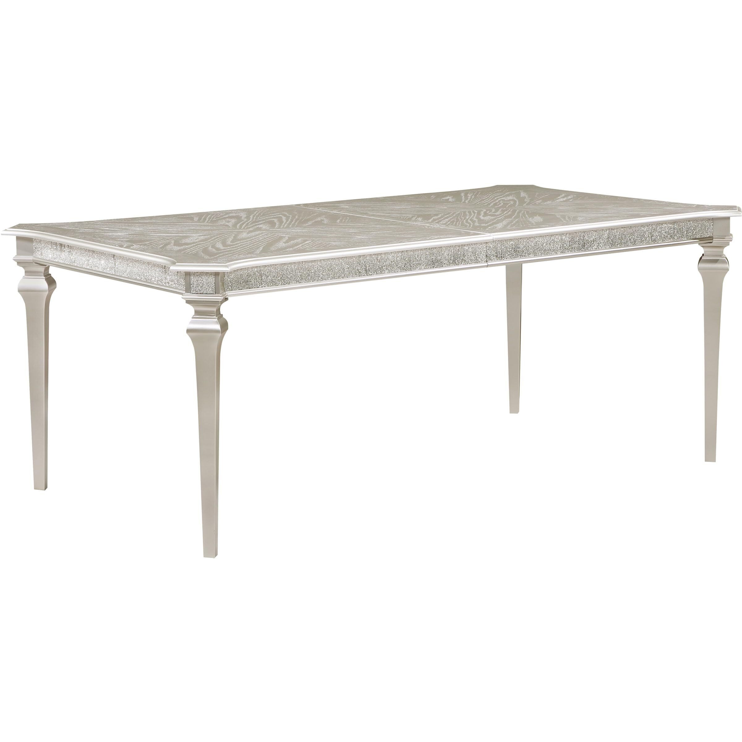 Evangeline Rectangular Dining Table with Extension Leaf Silver
