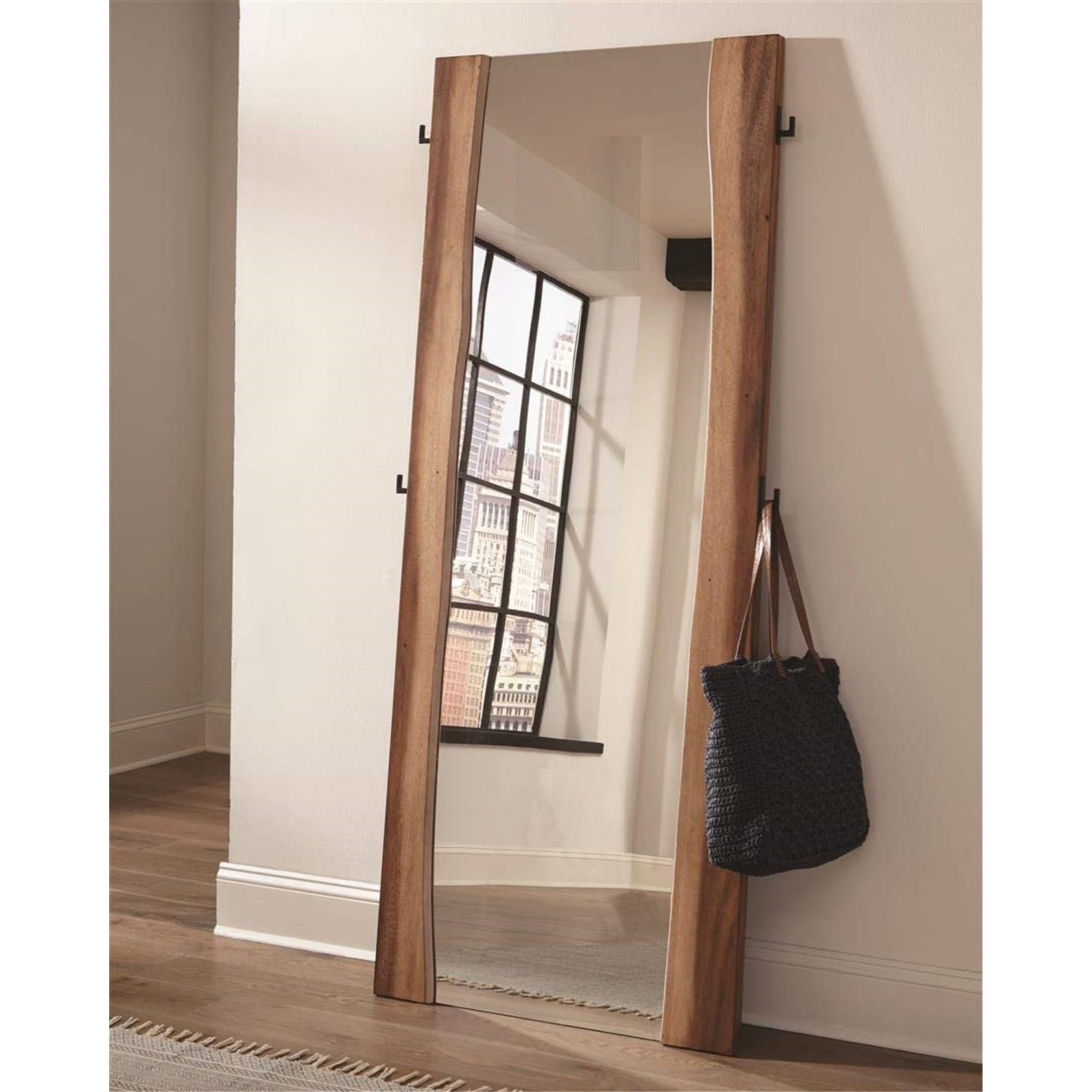 Winslow Standing Mirror Smokey Walnut and Coffee Bean