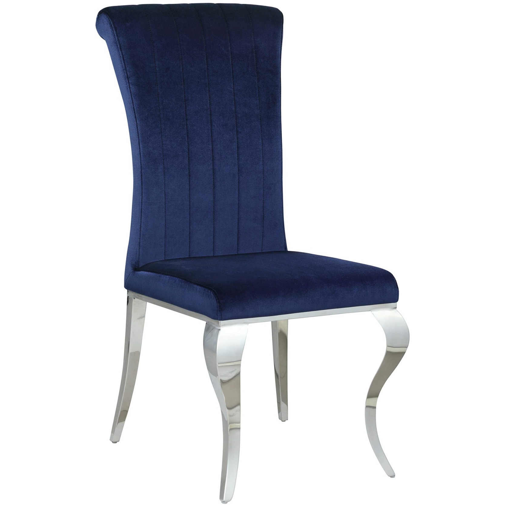 Betty Upholstered Side Chairs Ink Blue and Chrome (Set of 4)