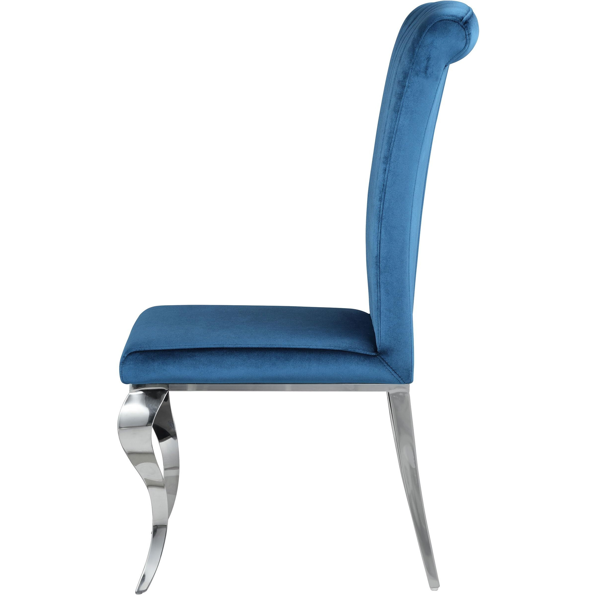 Betty Upholstered Side Chairs Teal and Chrome (Set of 4)