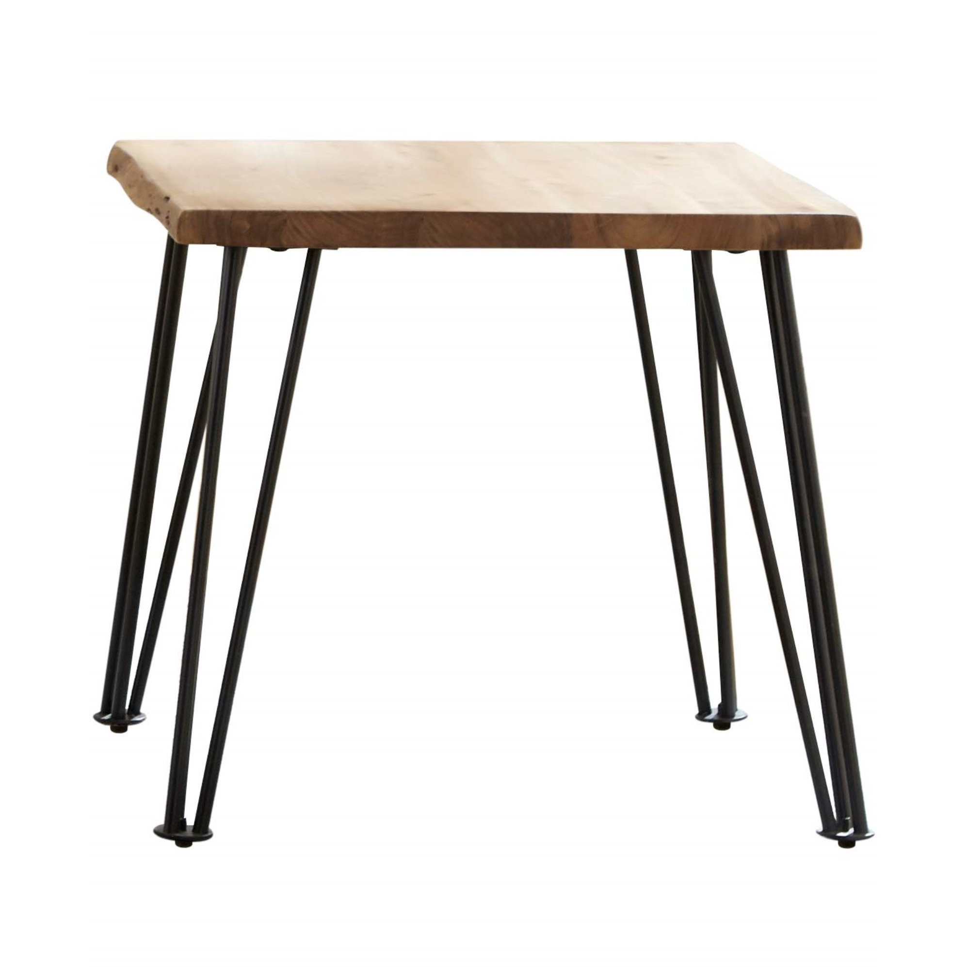 Zander End Table with Hairpin Leg Natural and Matte Black