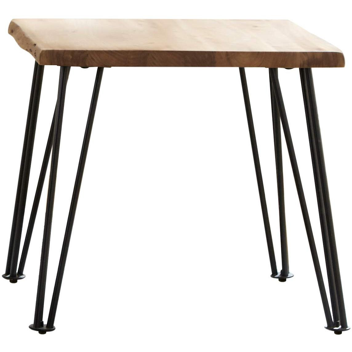 Zander End Table with Hairpin Leg Natural and Matte Black