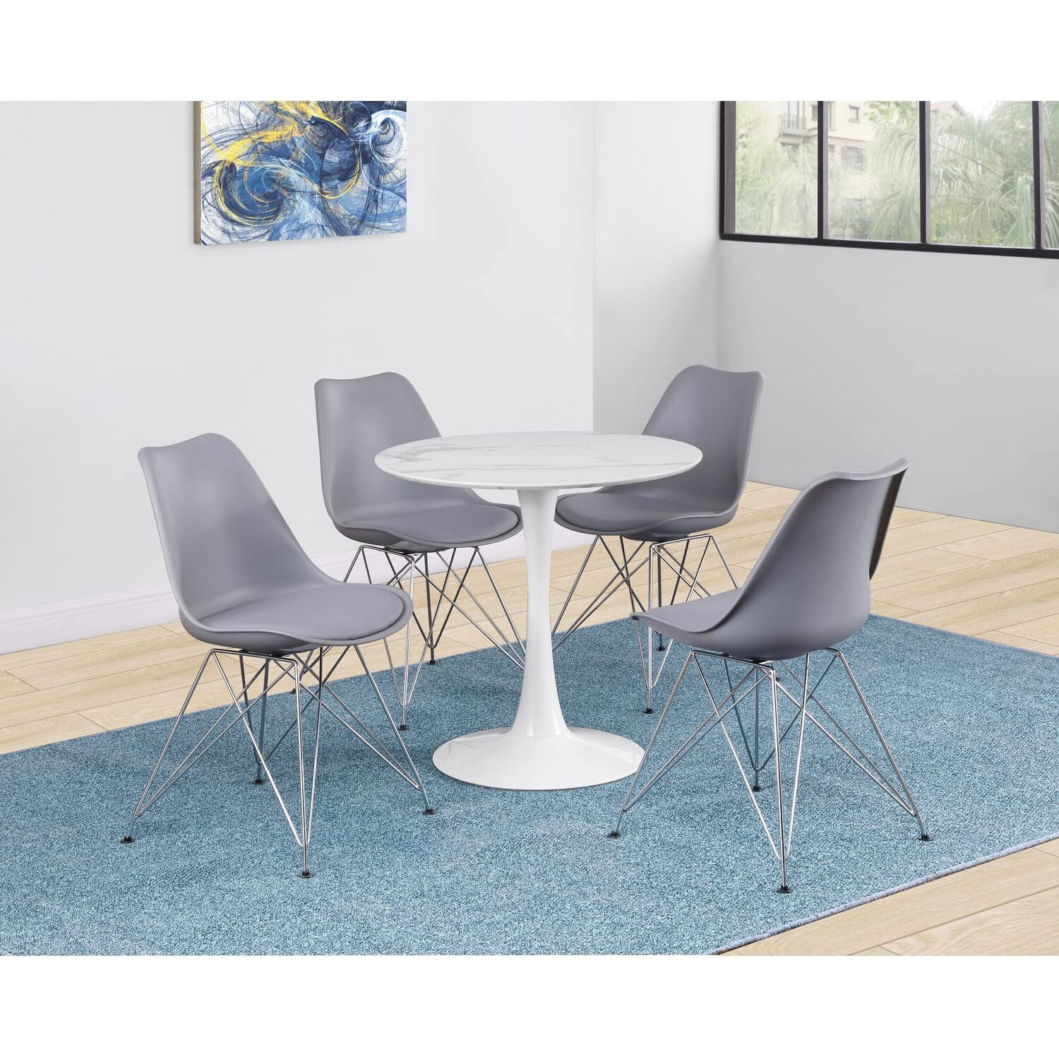 Arkell 30-inch Round Pedestal Dining Table White