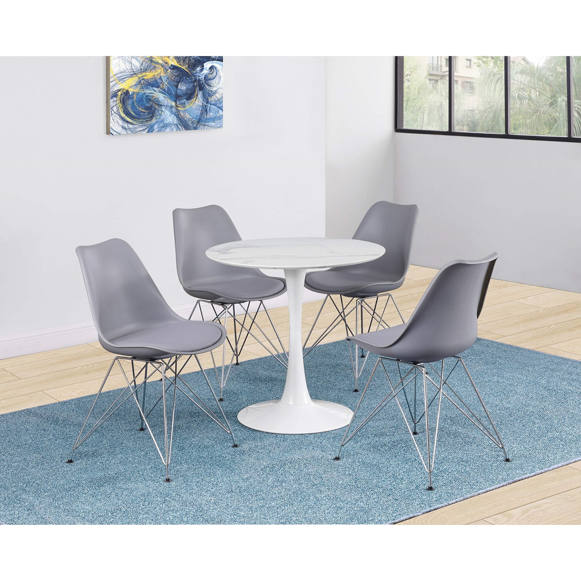 Arkell 30-inch Round Pedestal Dining Table White