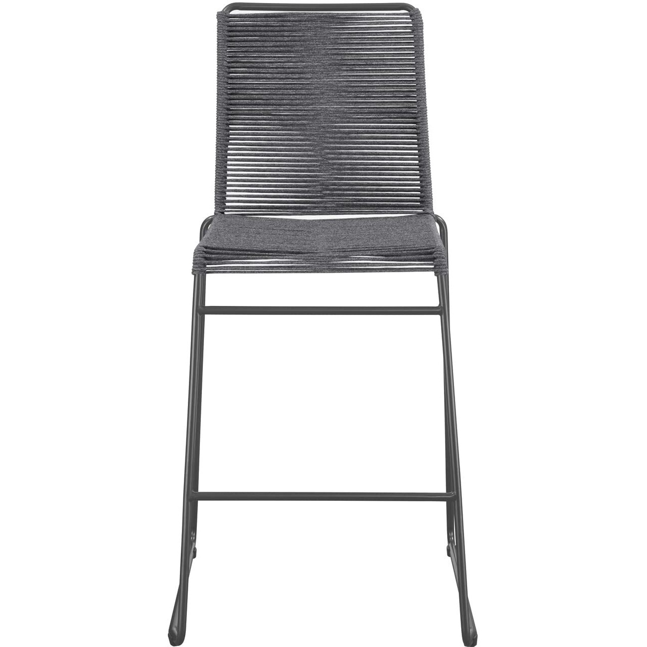 Jerome Upholstered Bar Stools with Footrest (Set of 2) Charcoal and Gunmetal