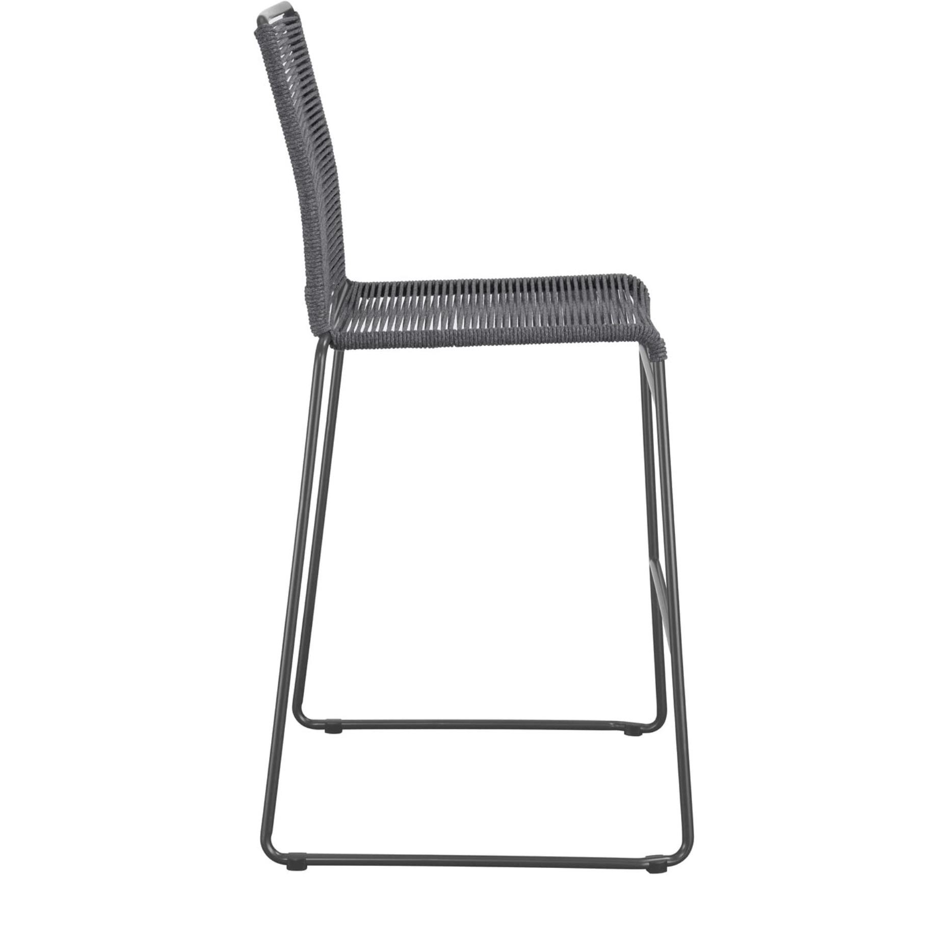 Jerome Upholstered Bar Stools with Footrest (Set of 2) Charcoal and Gunmetal