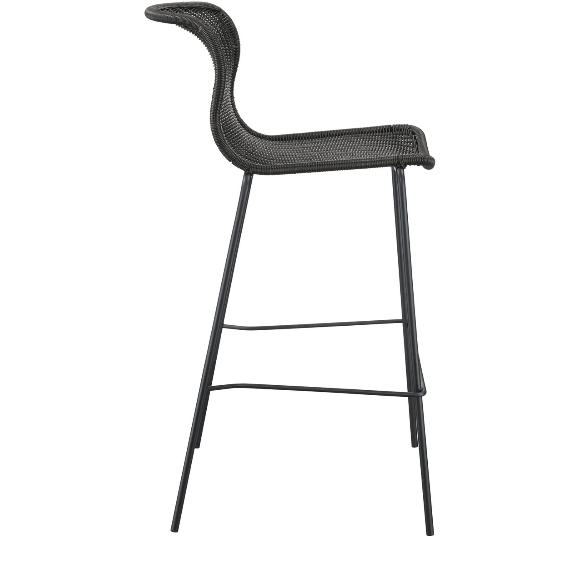 Mckinley Upholstered Bar Stools with Footrest (Set of 2) Brown and Sandy Black