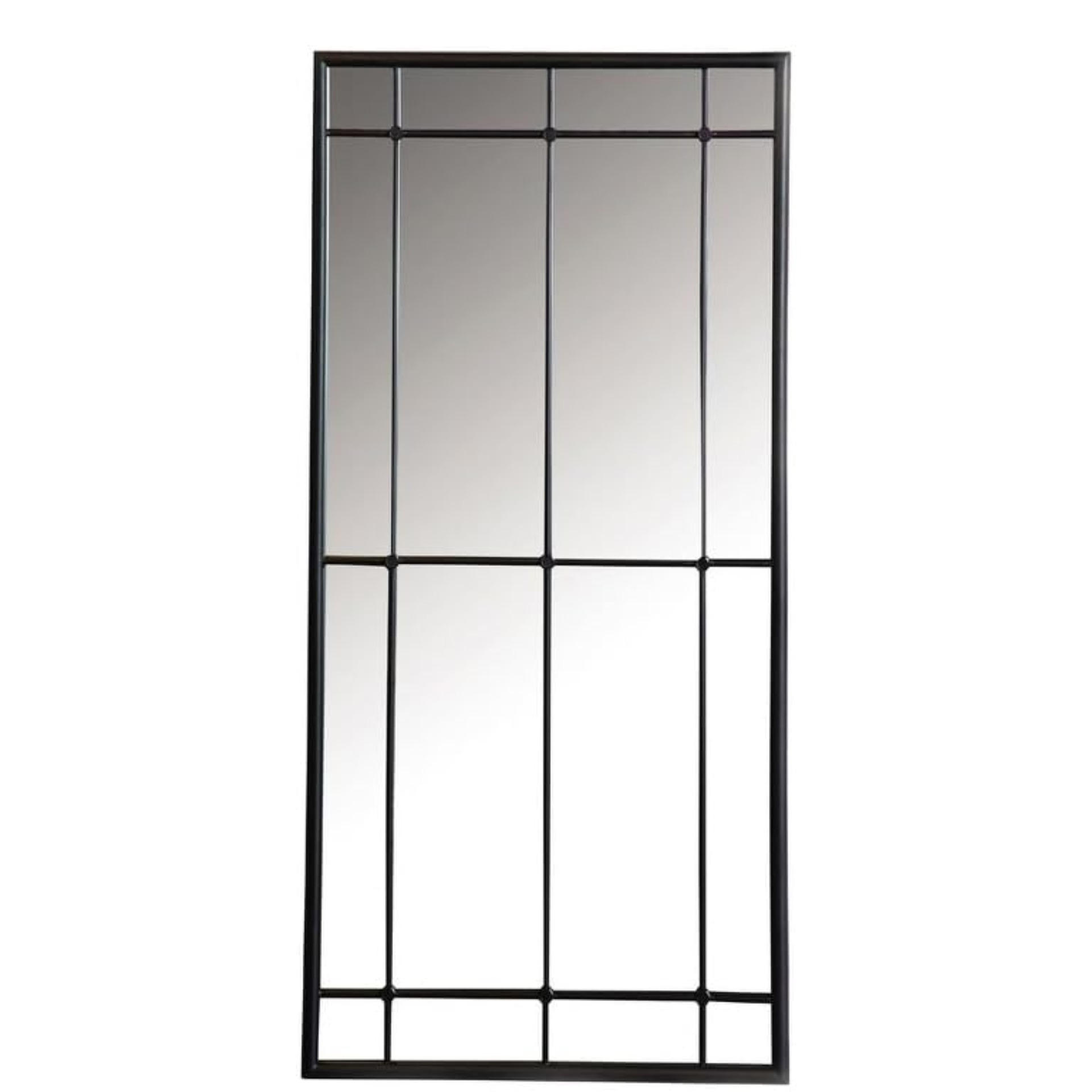 Annetta Rectangular Window Pane Wall Mirror Black