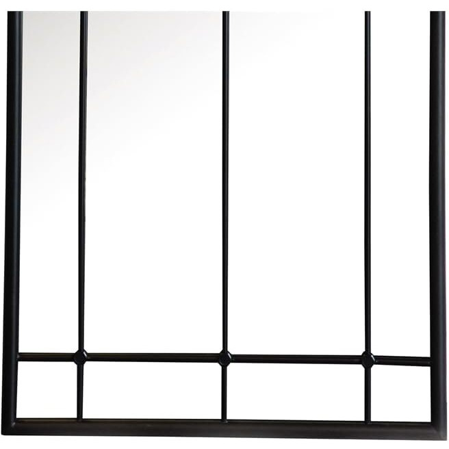 Annetta Rectangular Window Pane Wall Mirror Black