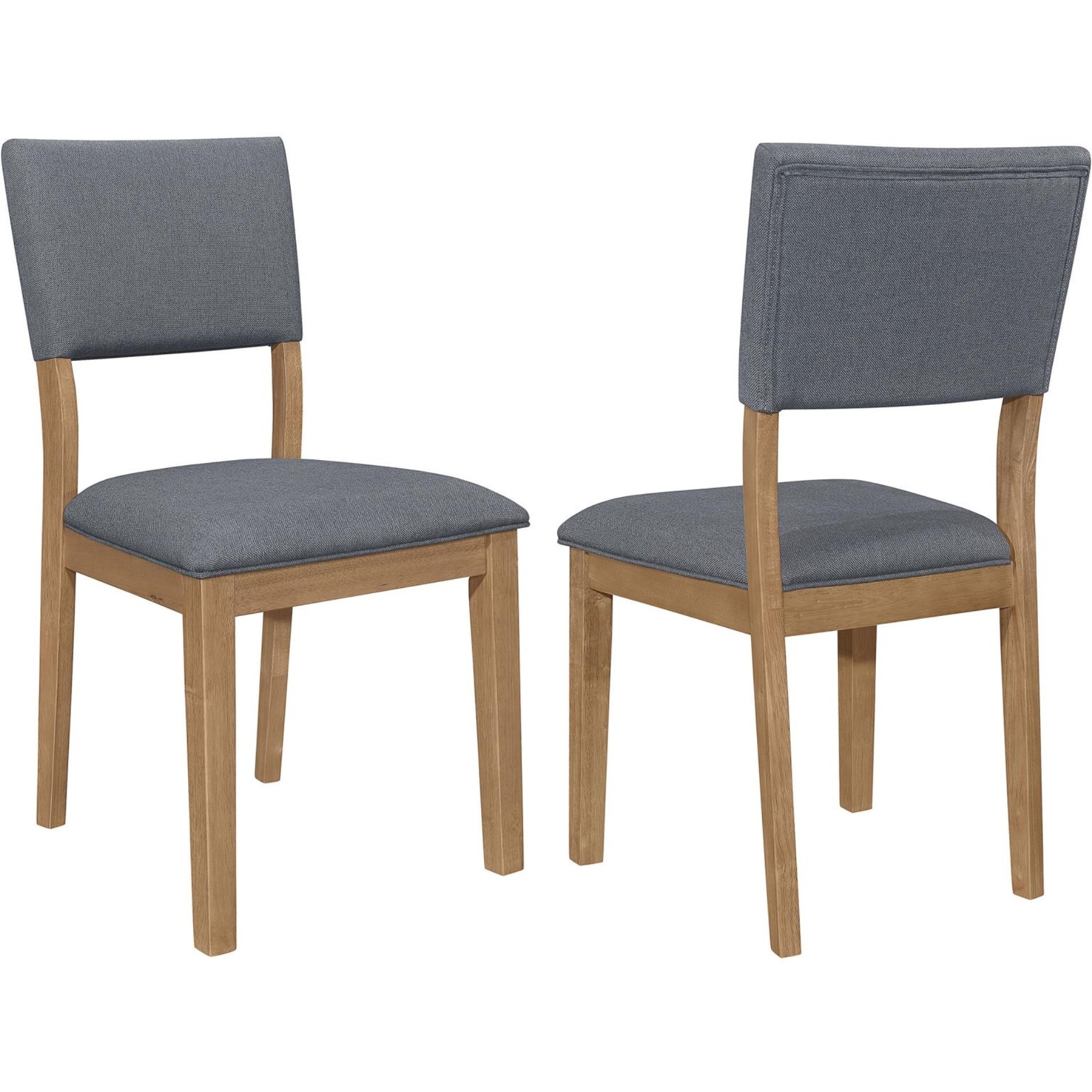 Sharon Open Back Padded Upholstered Dining Side Chair Blue and Brown (Set of 2)