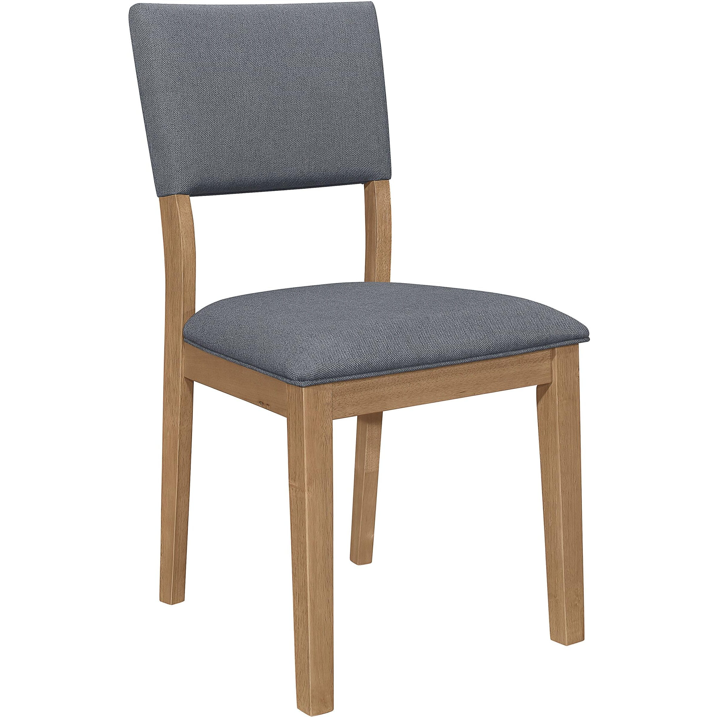 Sharon Open Back Padded Upholstered Dining Side Chair Blue and Brown (Set of 2)