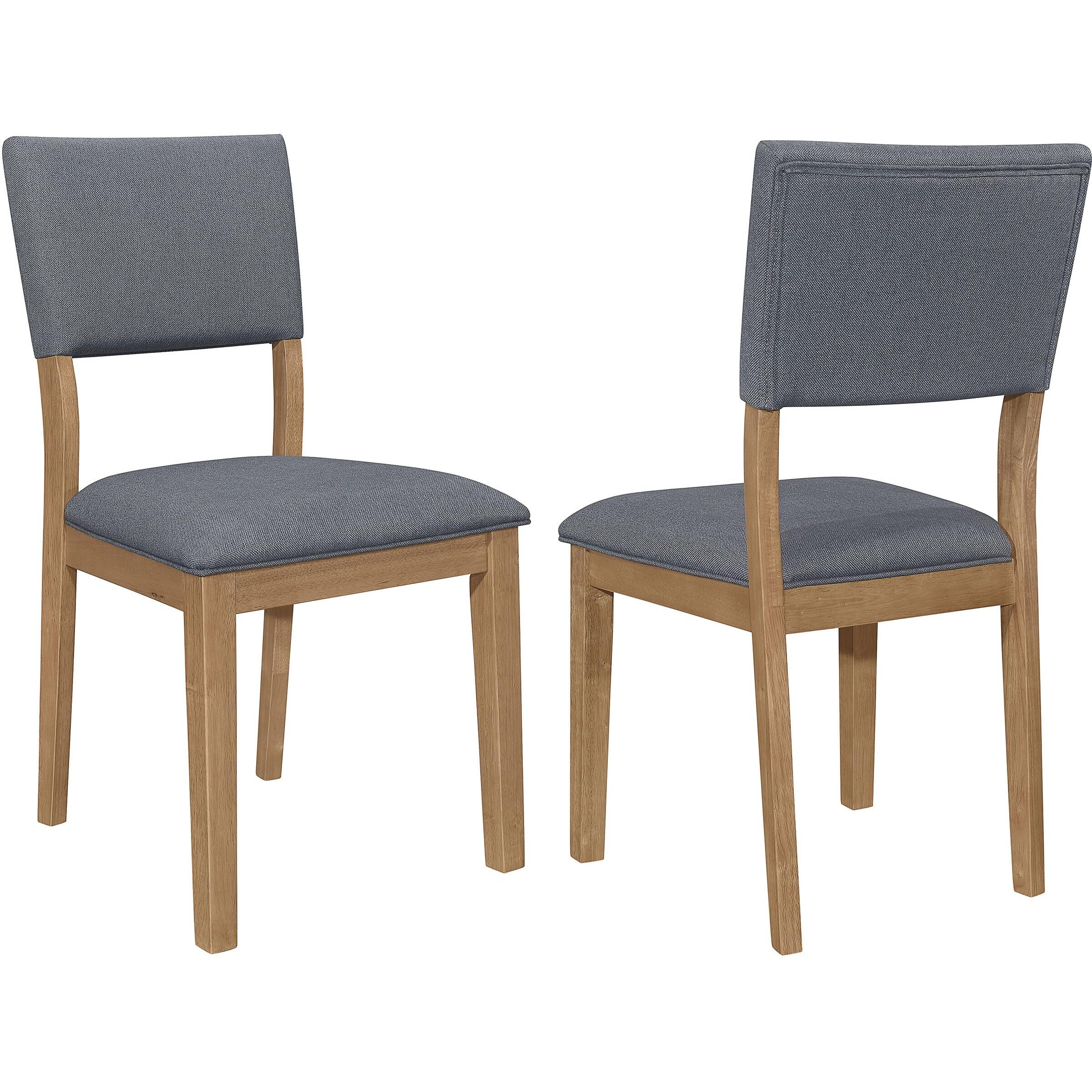 Sharon Open Back Padded Upholstered Dining Side Chair Blue and Brown (Set of 2)