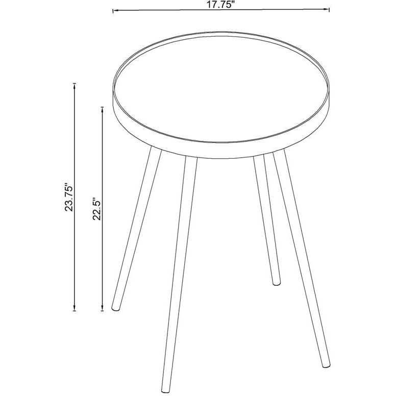 Kaelyn Round Mirror Top End Table Gold