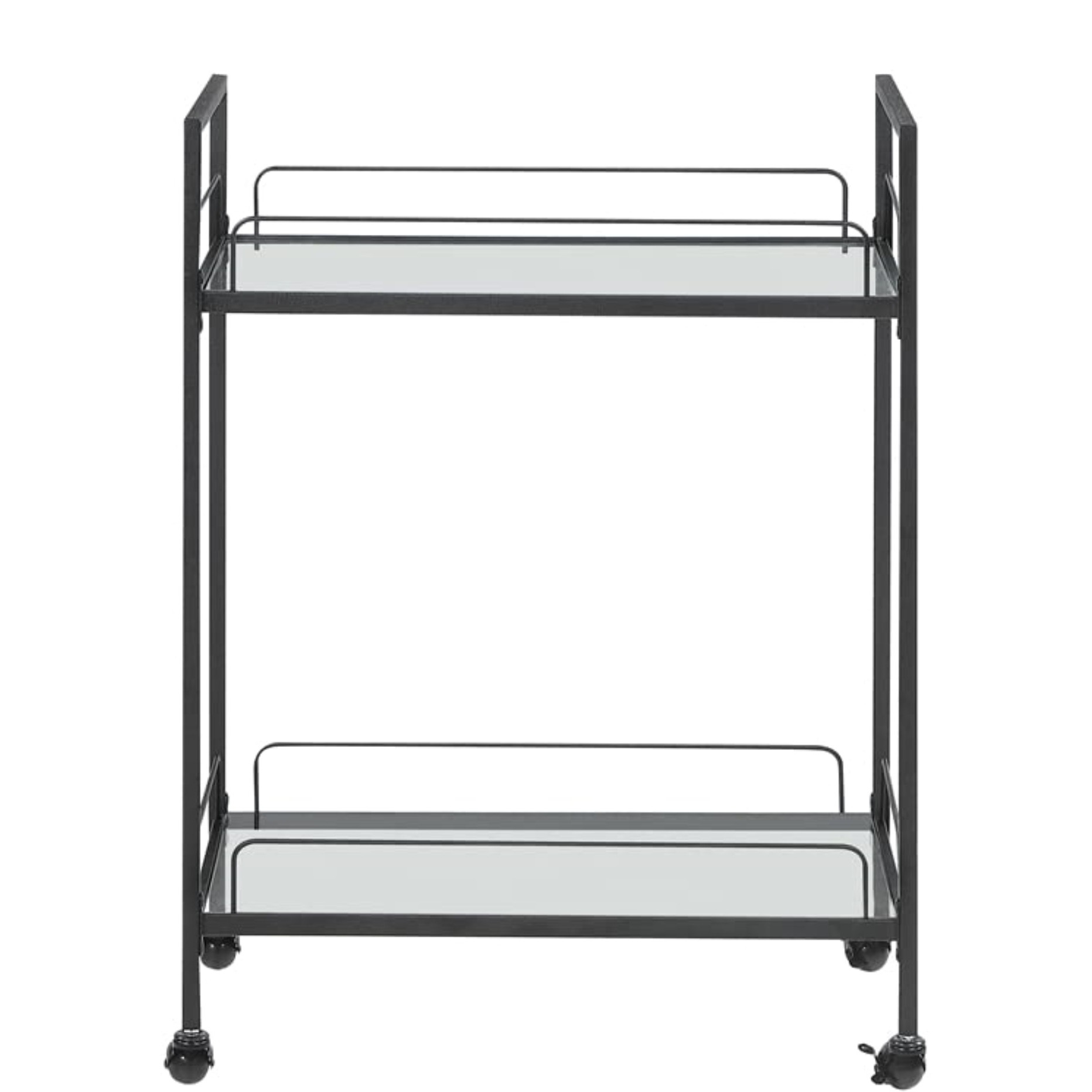 Curltis Serving Cart with Glass Shelves Clear and Black