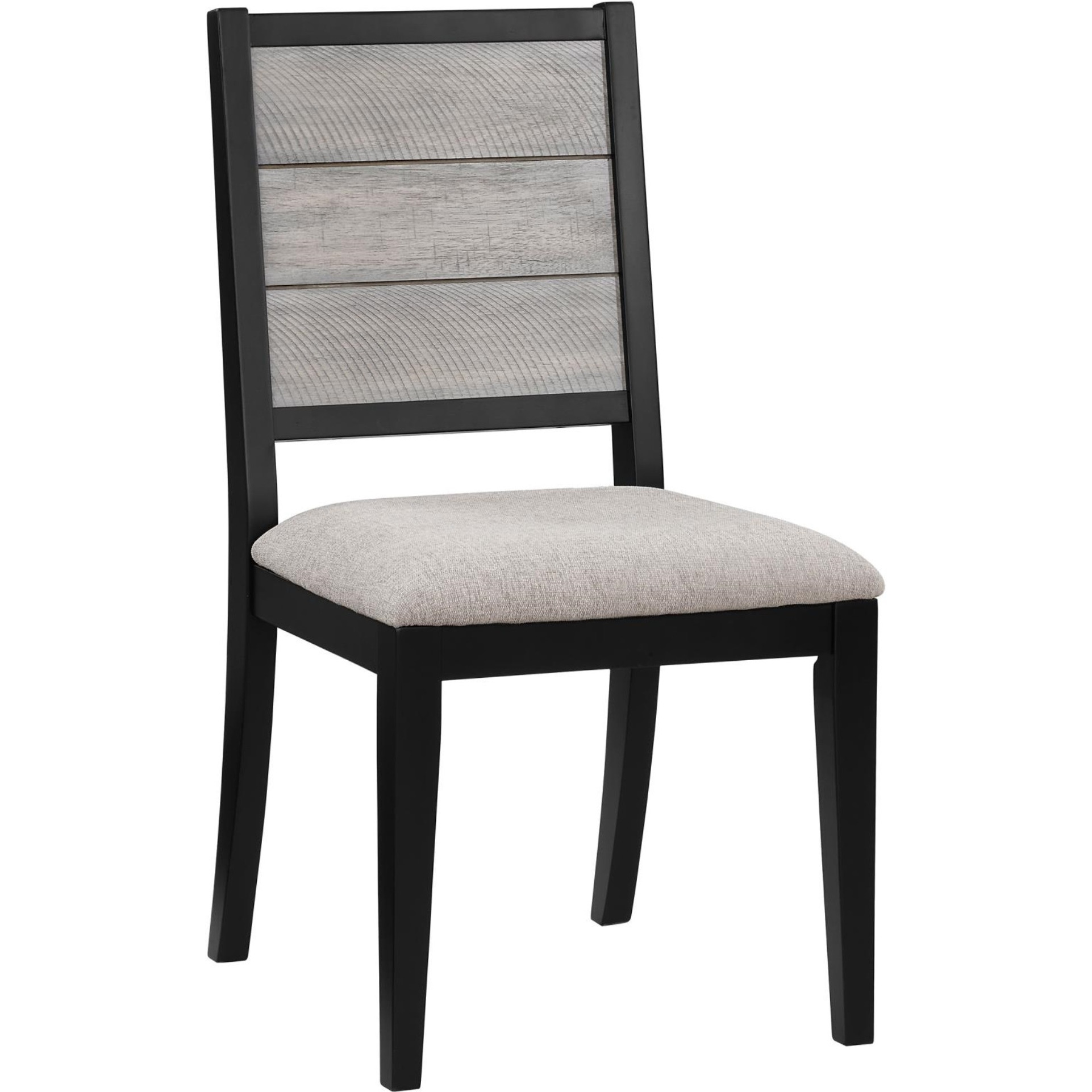 Elodie Upholstered Padded Seat Dining Side Chair Dove Grey and Black (Set of 2)