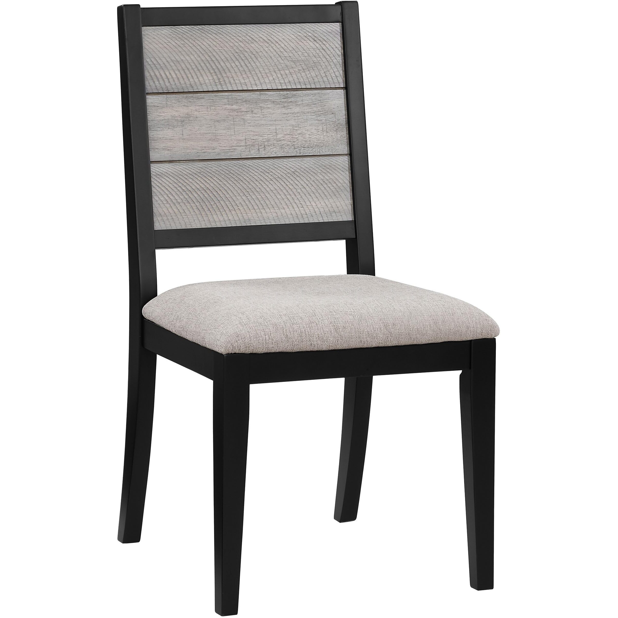 Elodie Upholstered Padded Seat Dining Side Chair Dove Grey and Black (Set of 2)