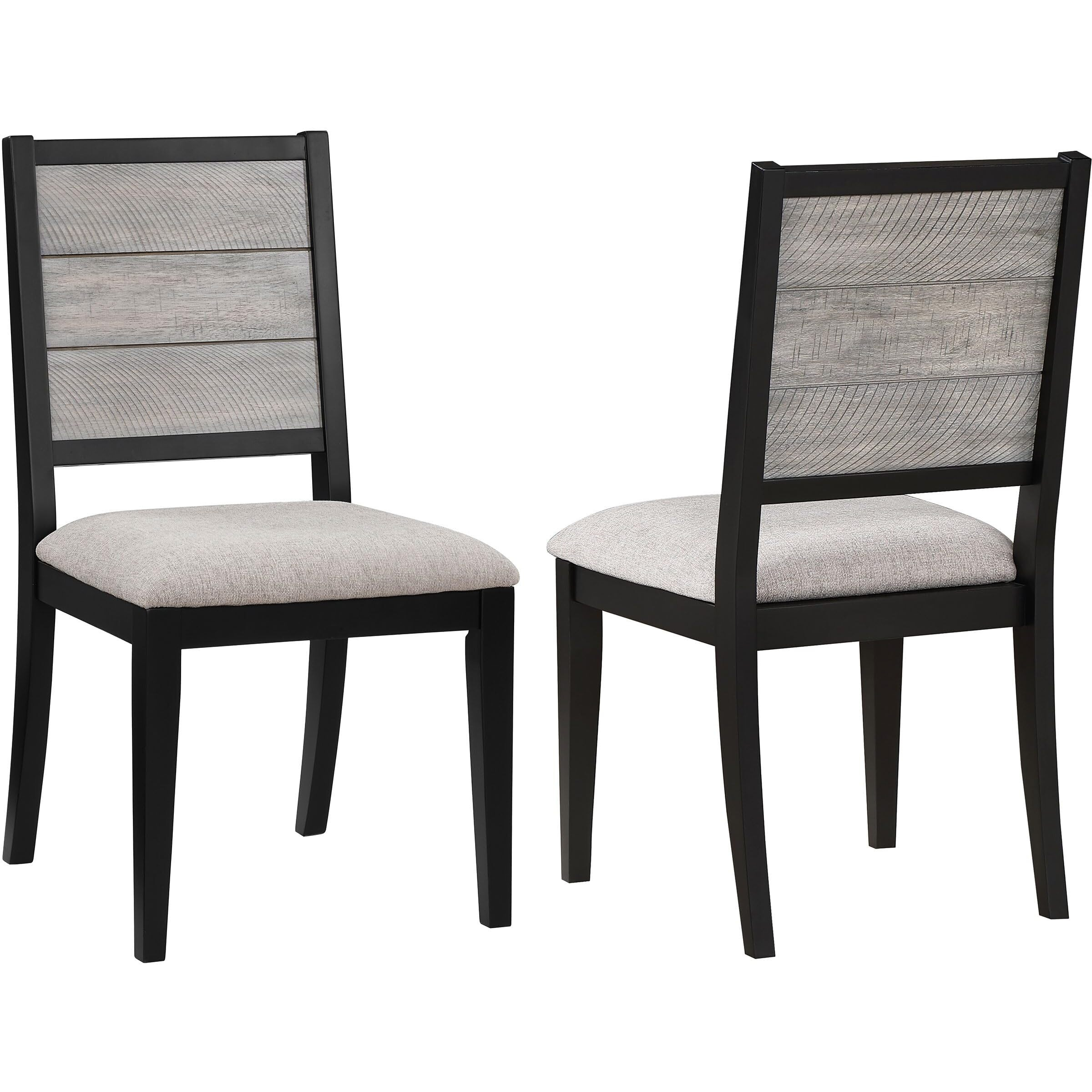 Elodie Upholstered Padded Seat Dining Side Chair Dove Grey and Black (Set of 2)