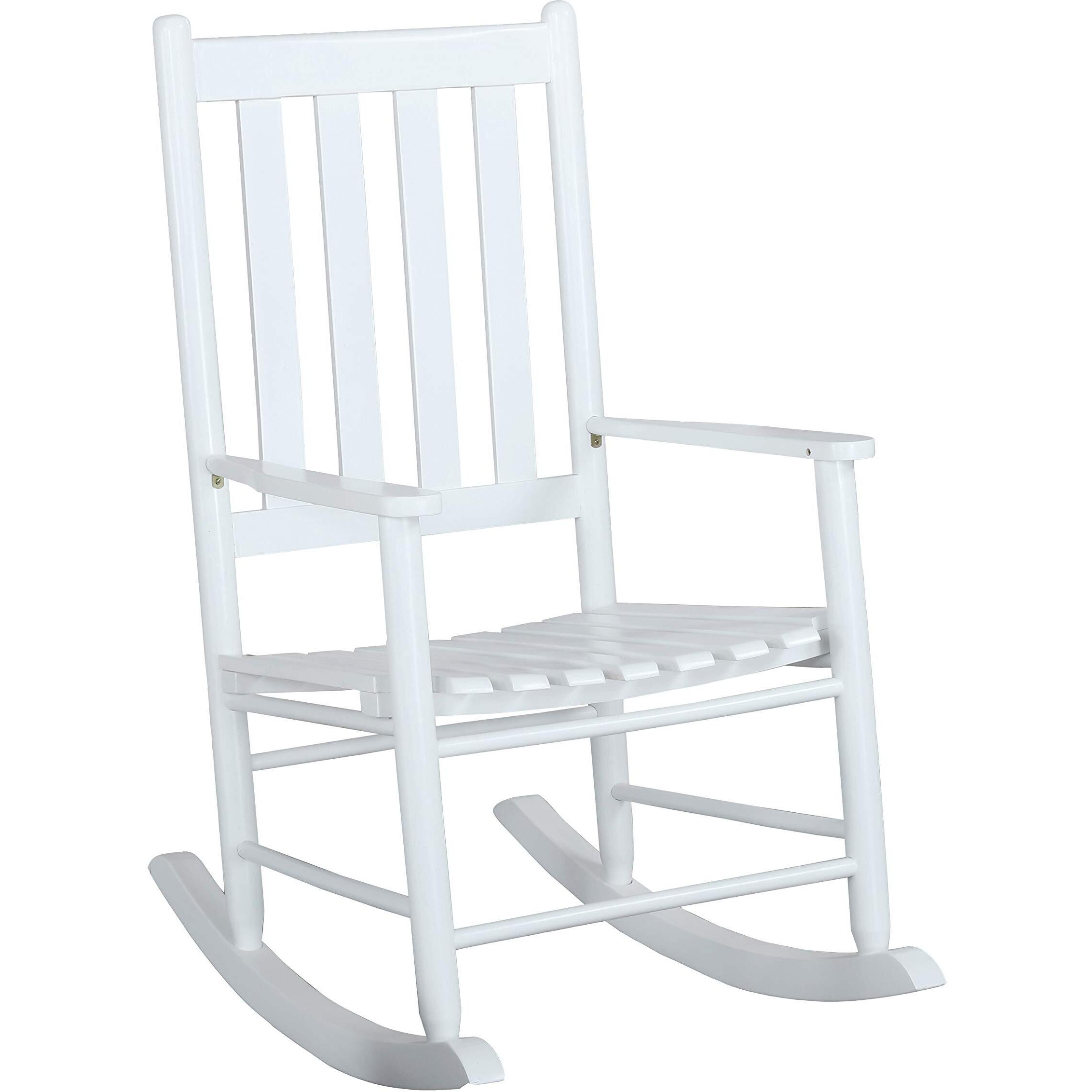 Annie Slat Back Wooden Rocking Chair White