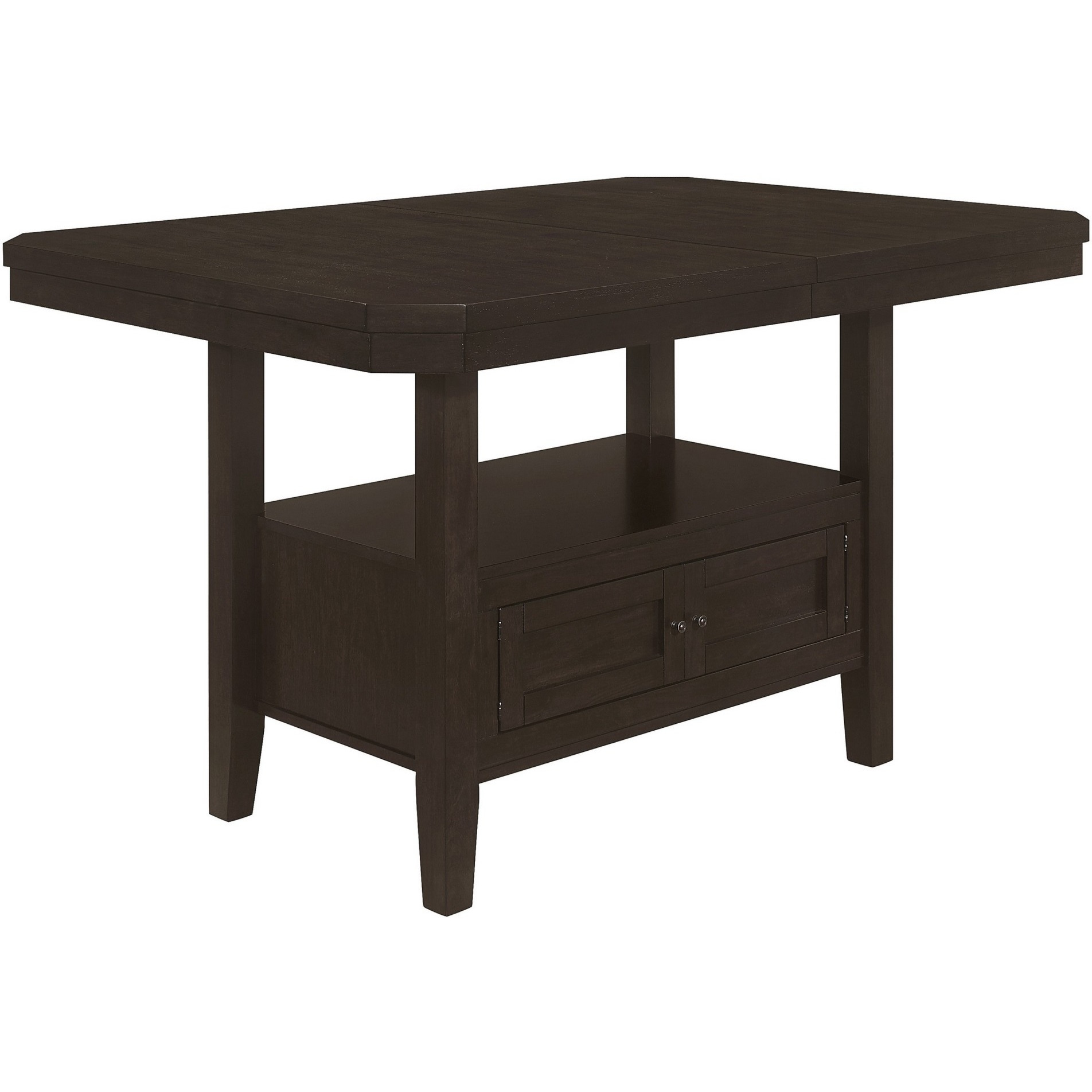 60-78 Inch Extendable Counter Table, Butterfly Leaf, Cappuccino Brown