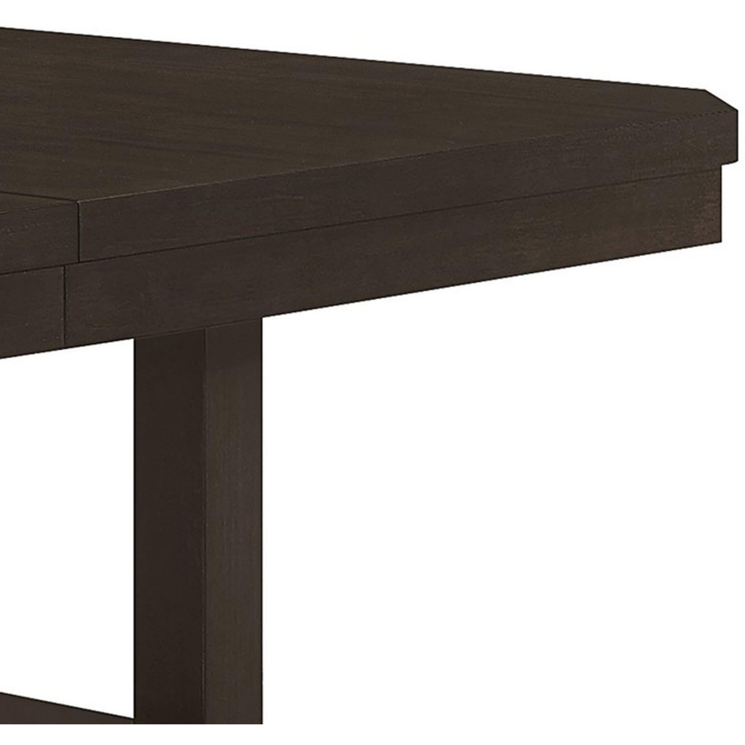 60-78 Inch Extendable Counter Table, Butterfly Leaf, Cappuccino Brown