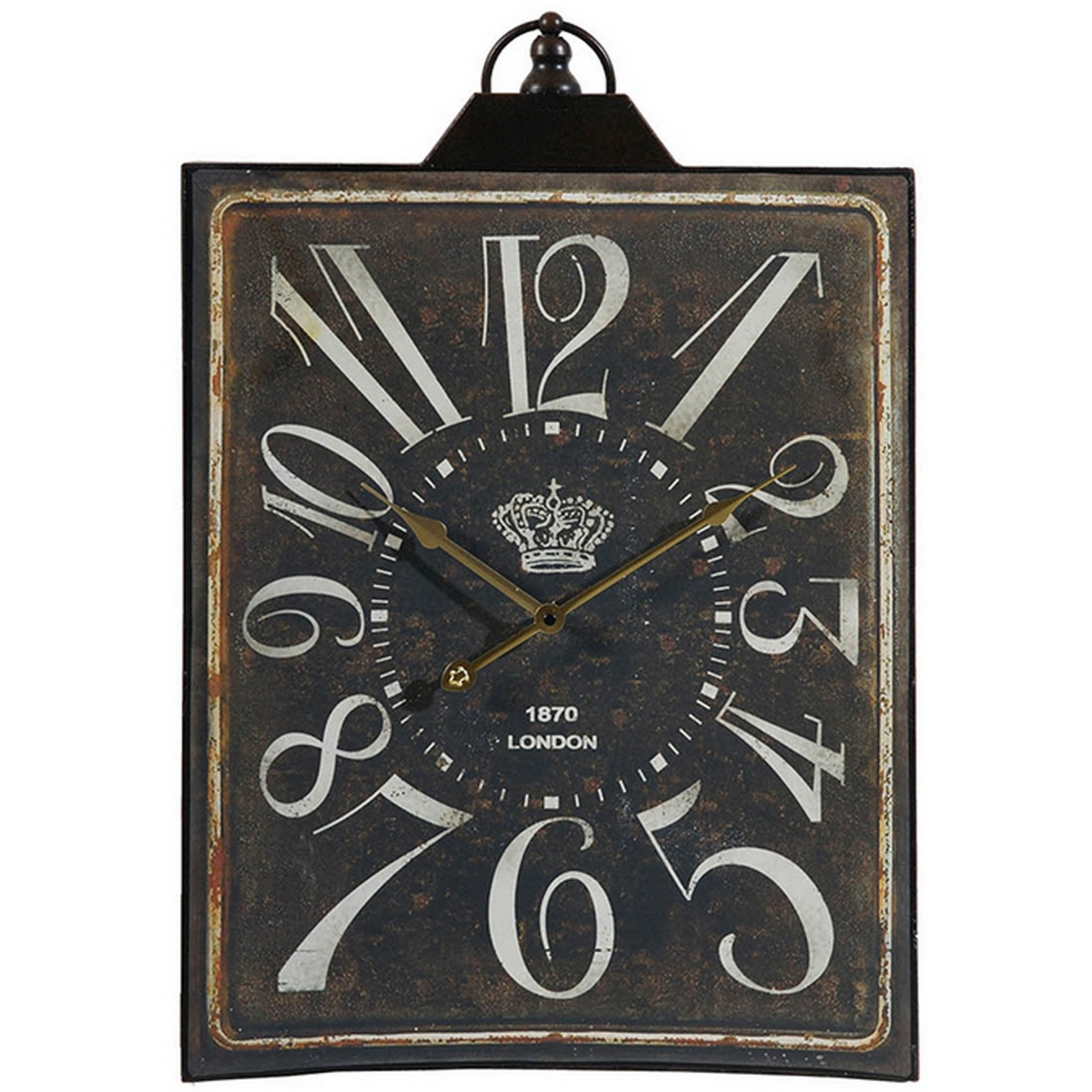 27 Inch Wall Clock, Decor, Vintage Visual Style, Distressed Black Finish