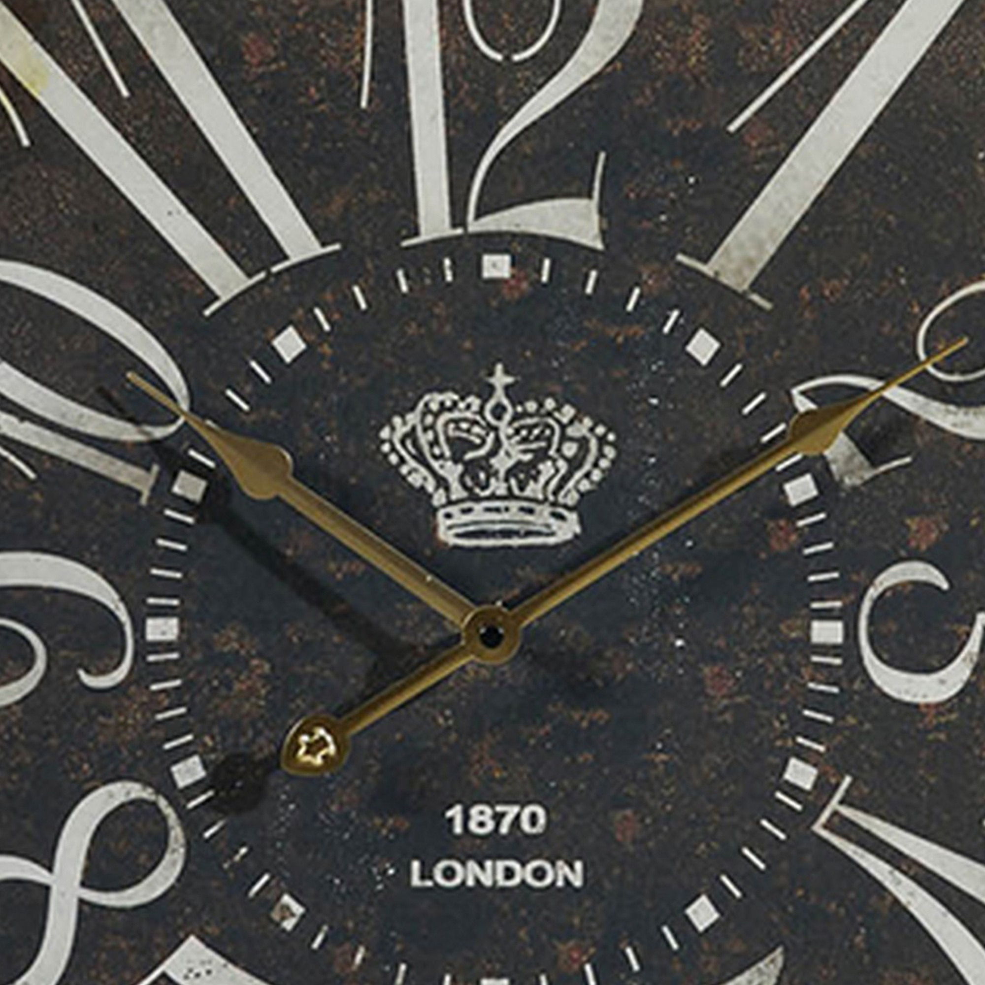 27 Inch Wall Clock, Decor, Vintage Visual Style, Distressed Black Finish