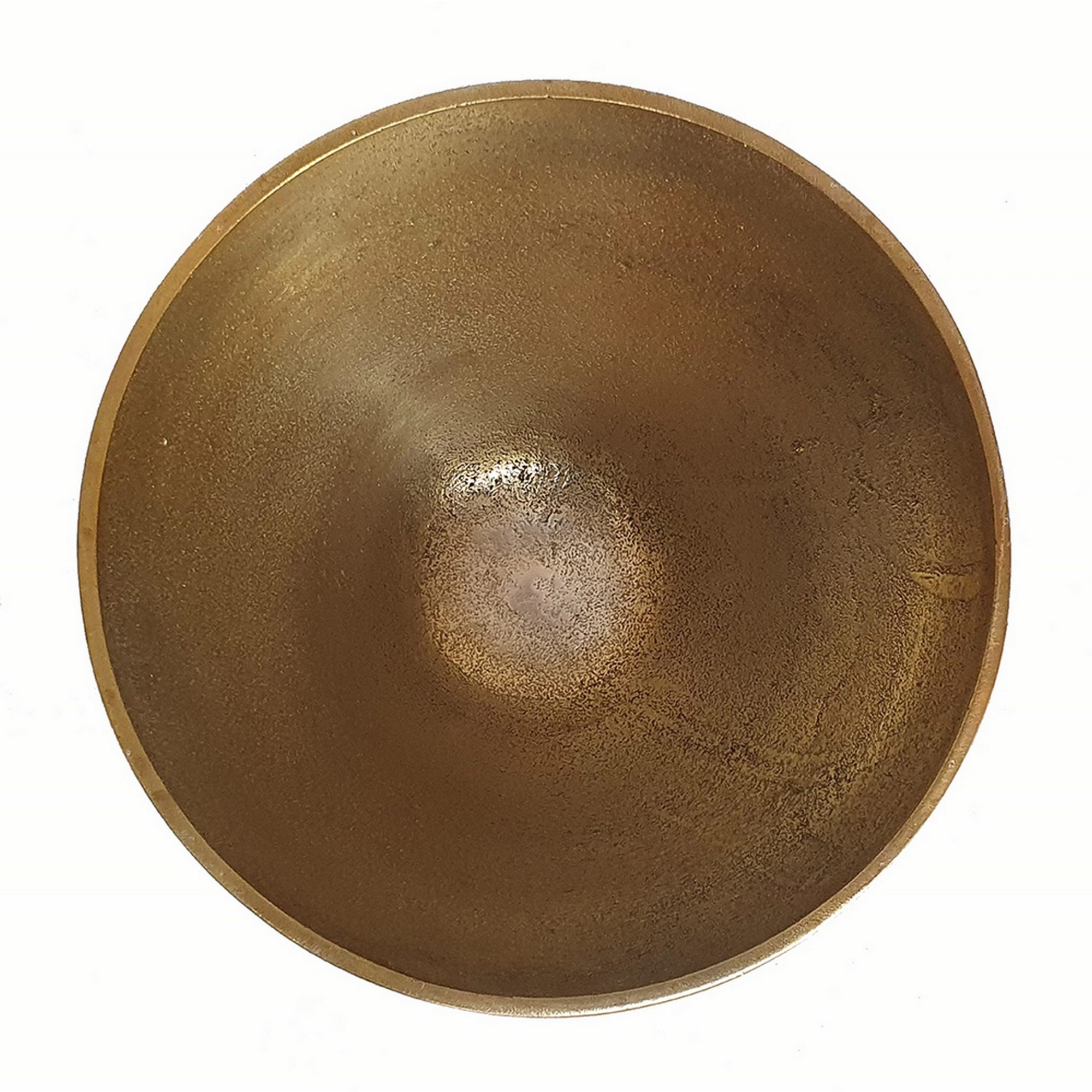 Sinzo 10 Inch Tapered Bowl, Gold Aluminum, Textured Design, Black, White