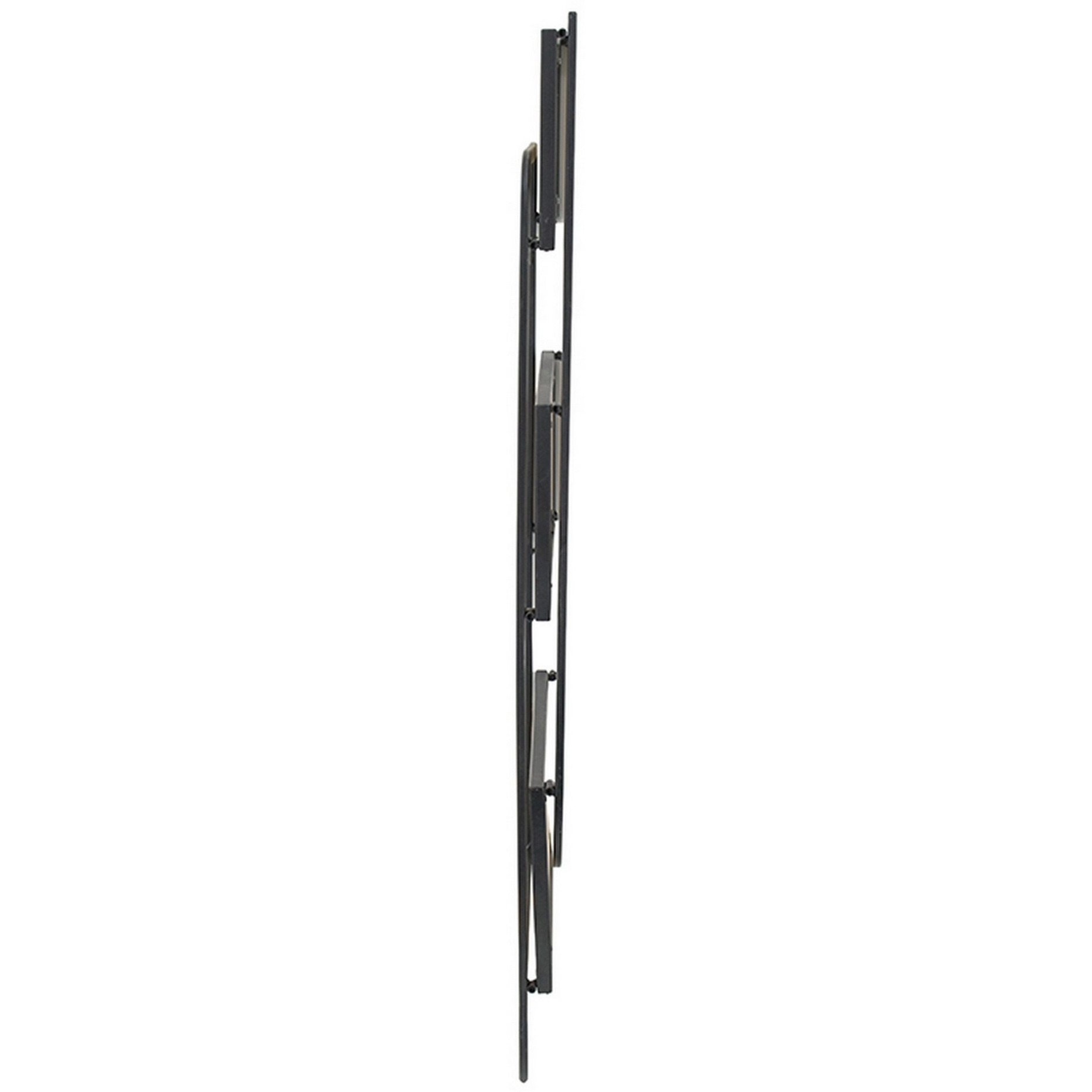 32 Inch Shelving Unit, Black Curved Iron Frame, Three Fir Wood Shelves