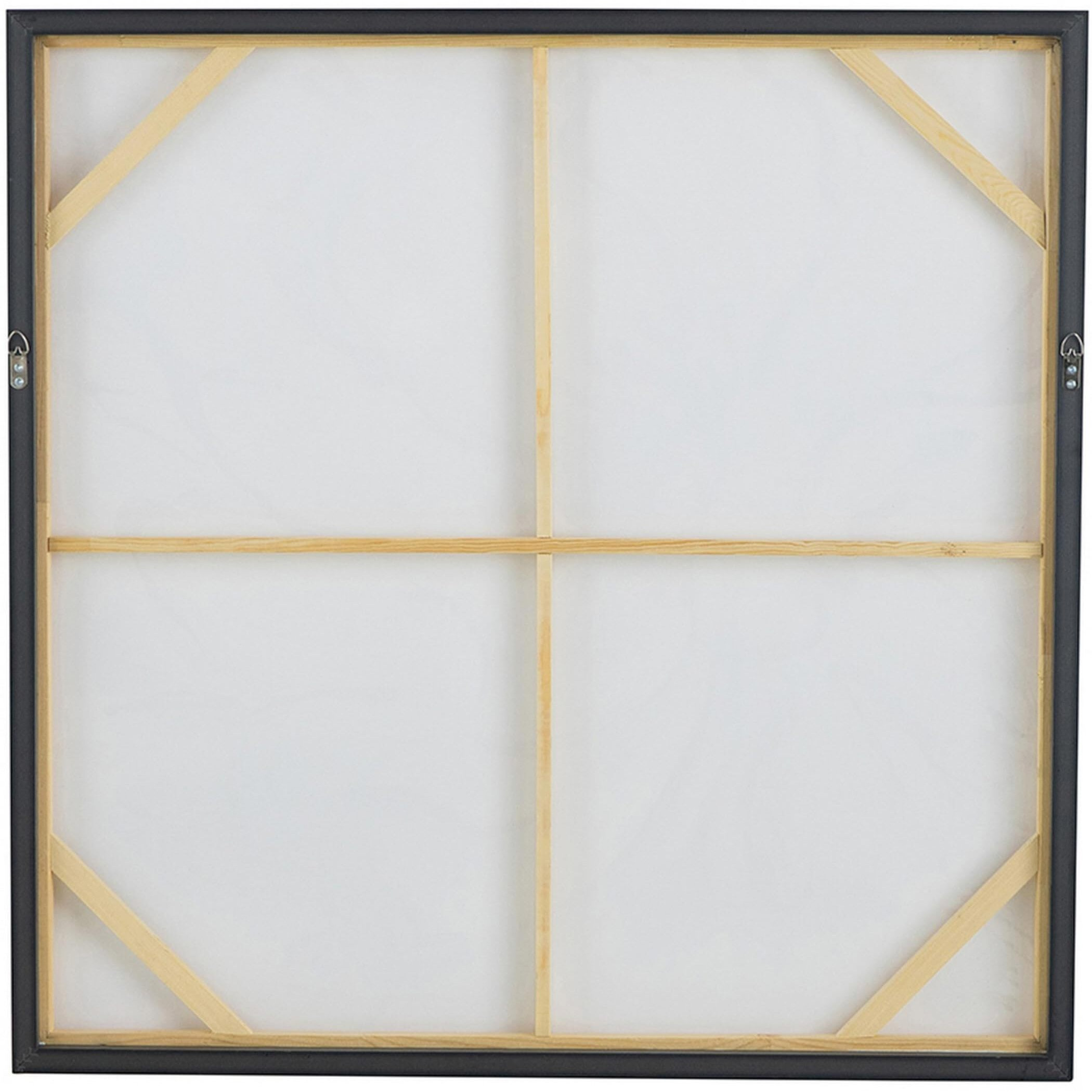 36 x 36 Inch Framed Wall Art, Floral Oil Painting On Canvas, White Gold
