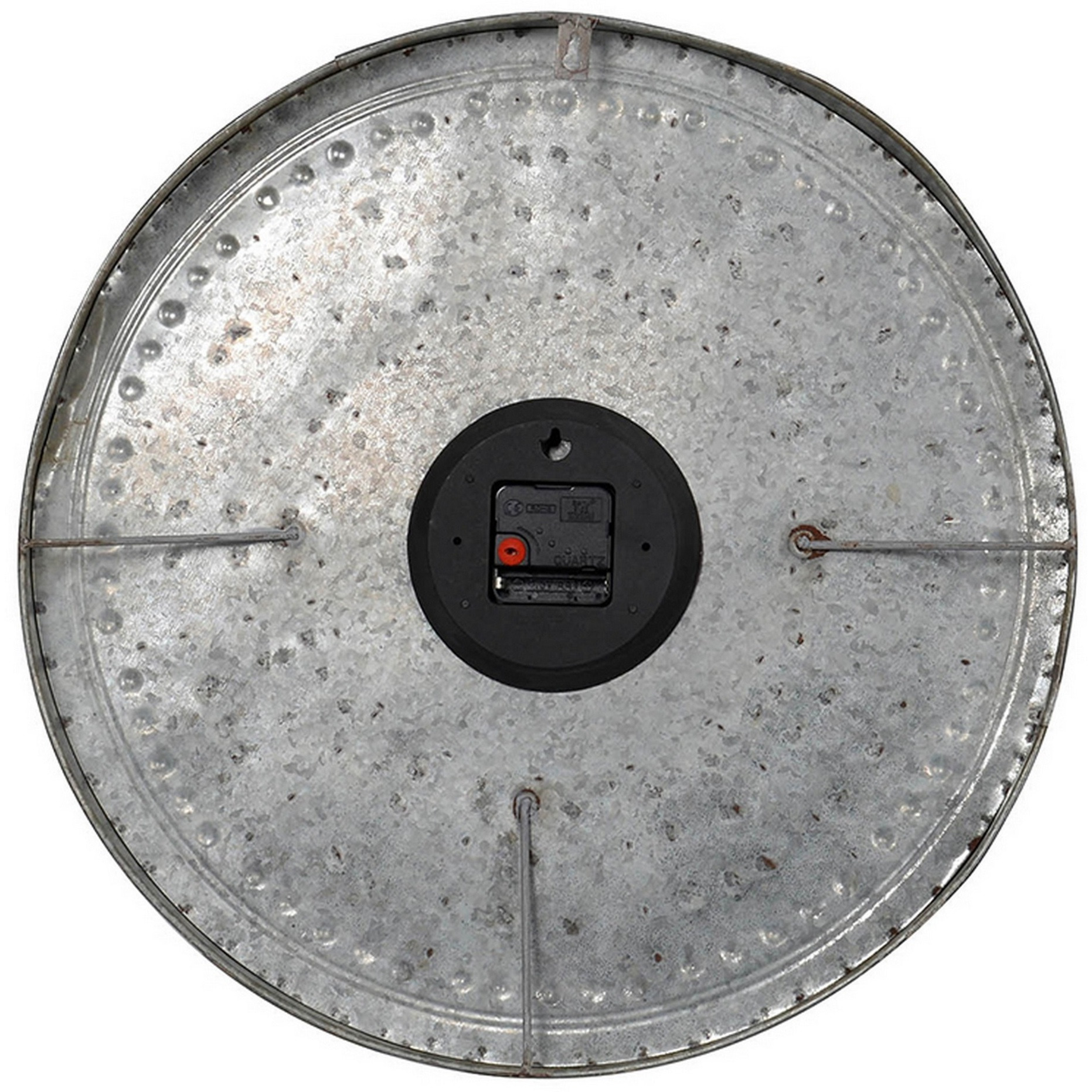 20 Inch Classic Round Wall Clock, Metal, Roman Numerals, Vintage Gray