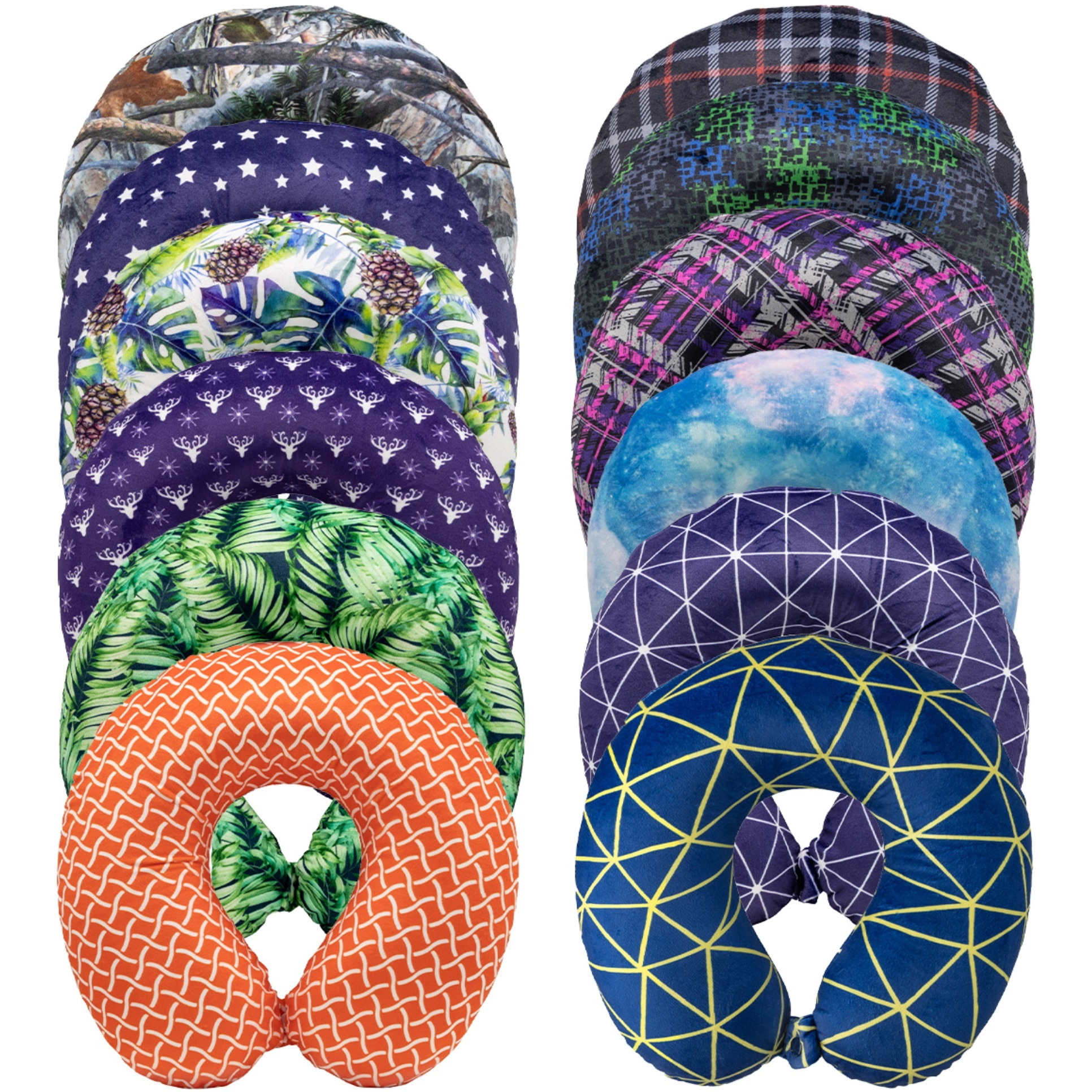 BlackCanyon Gear Print Memory Foam Neck Pillow RP0ASST Memory Foam Neck Support U Shaped Travel Pillow - Assorted Colors