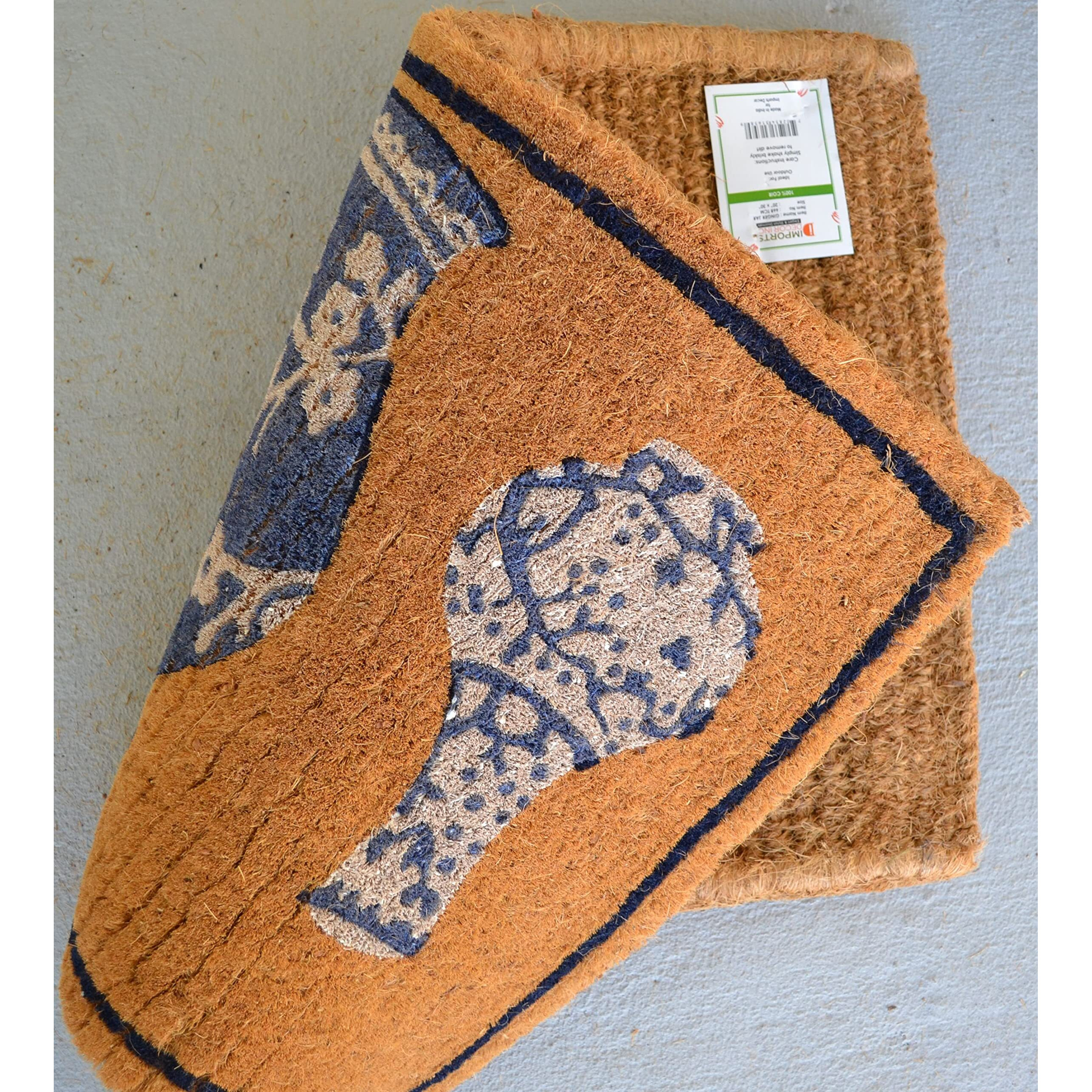 Imports Decor 668TCM Ginger Jar Coir Hand Woven Printed Door Mats