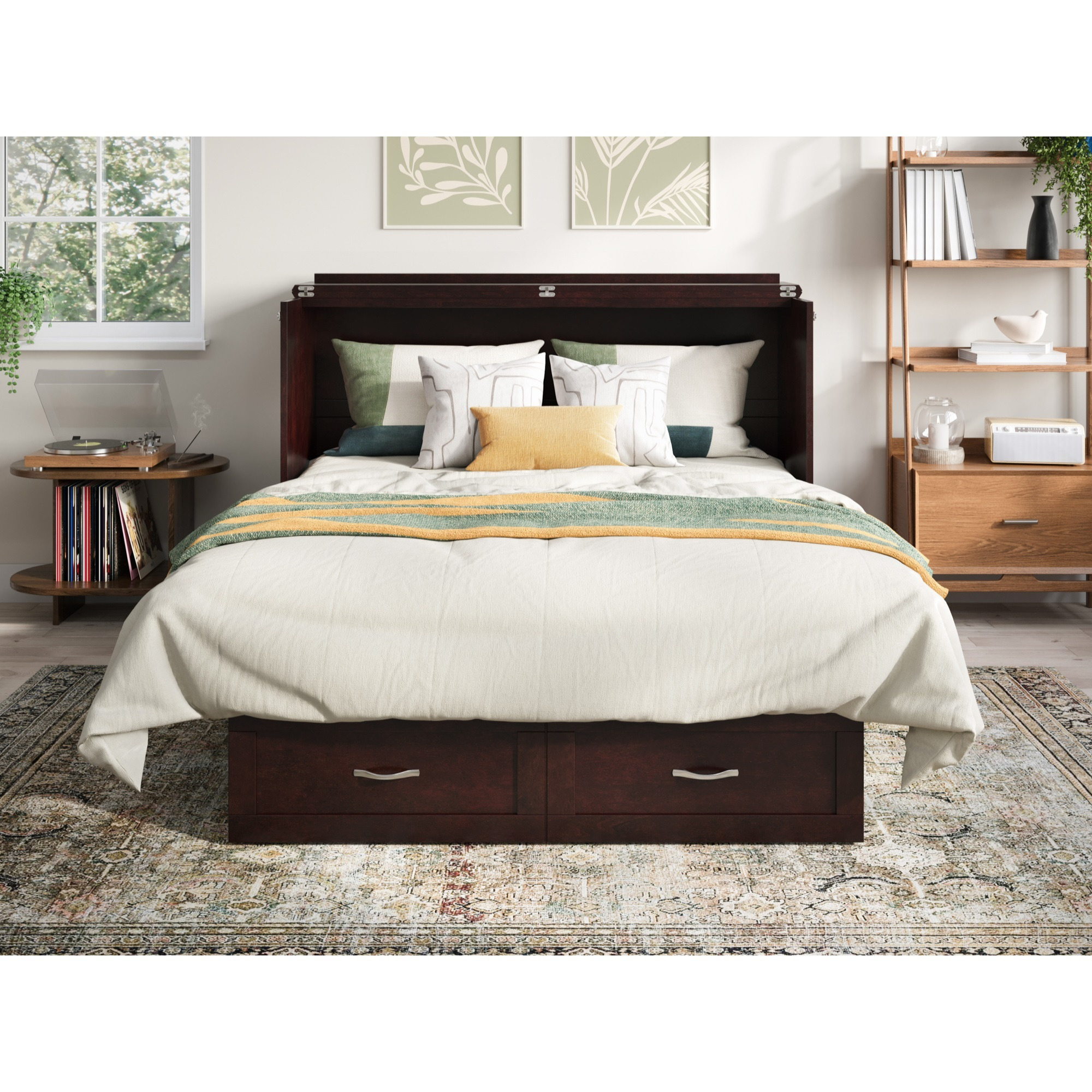 Chelsea Queen Murphy Bed Chest in Espresso