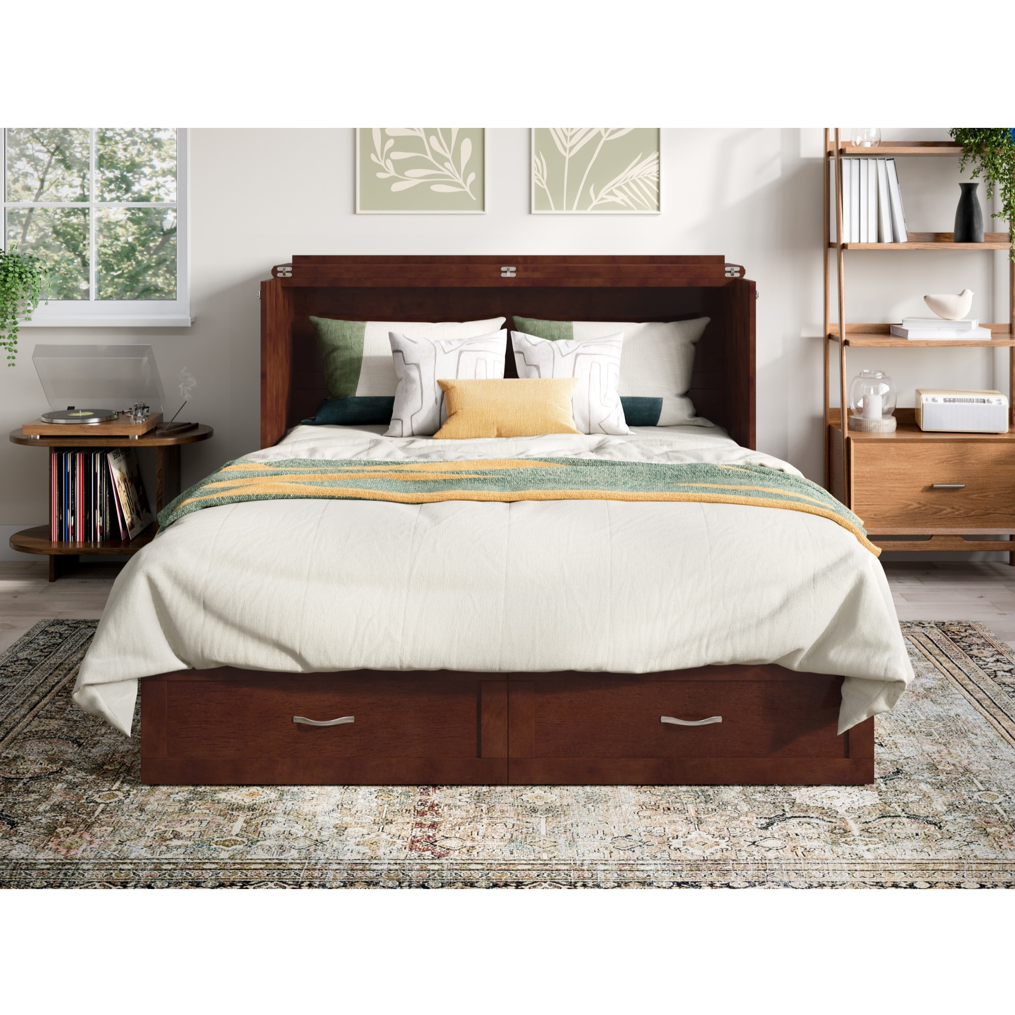 Raleigh Queen Murphy Bed Chest in Walnut