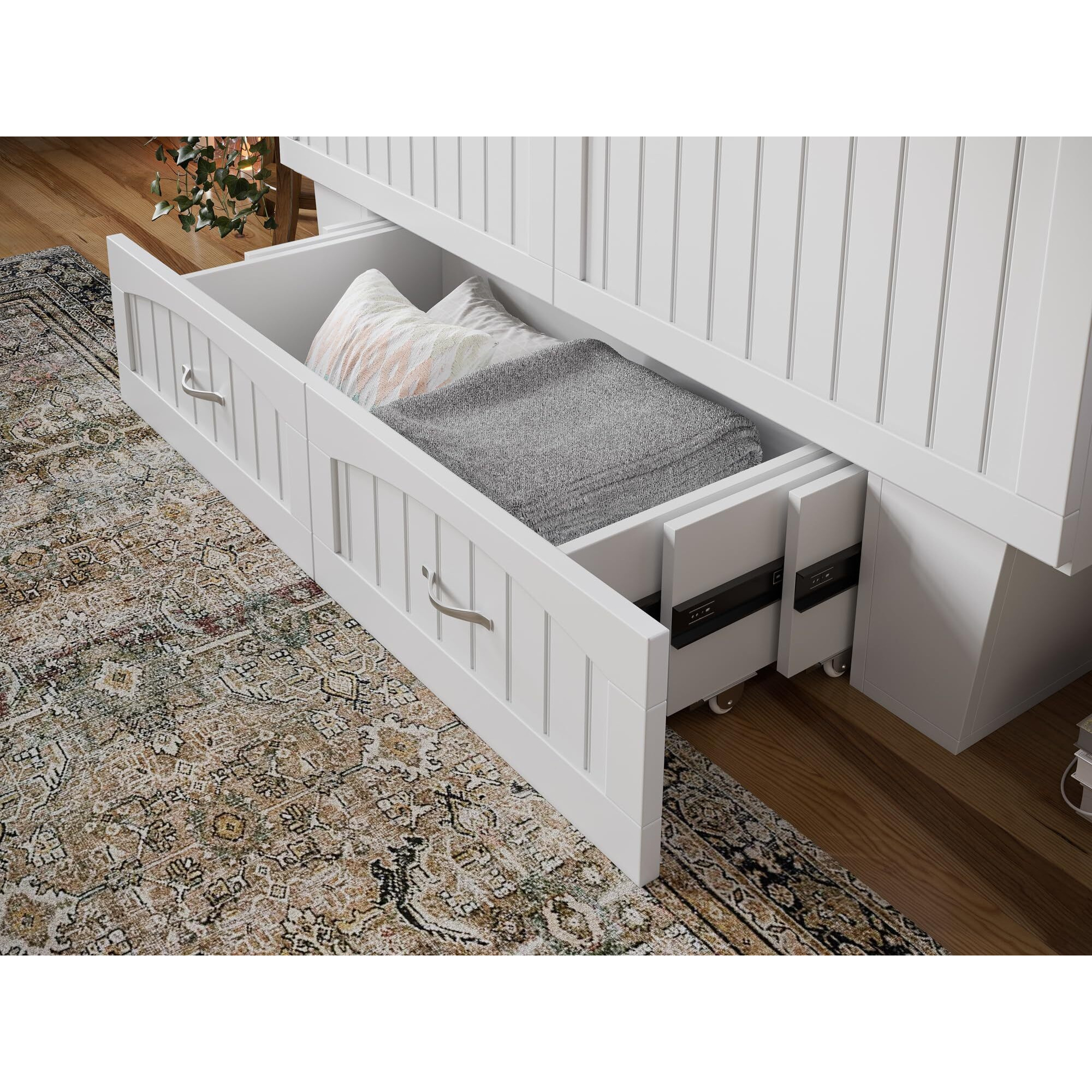 Sydney Queen Murphy Bed Chest in White