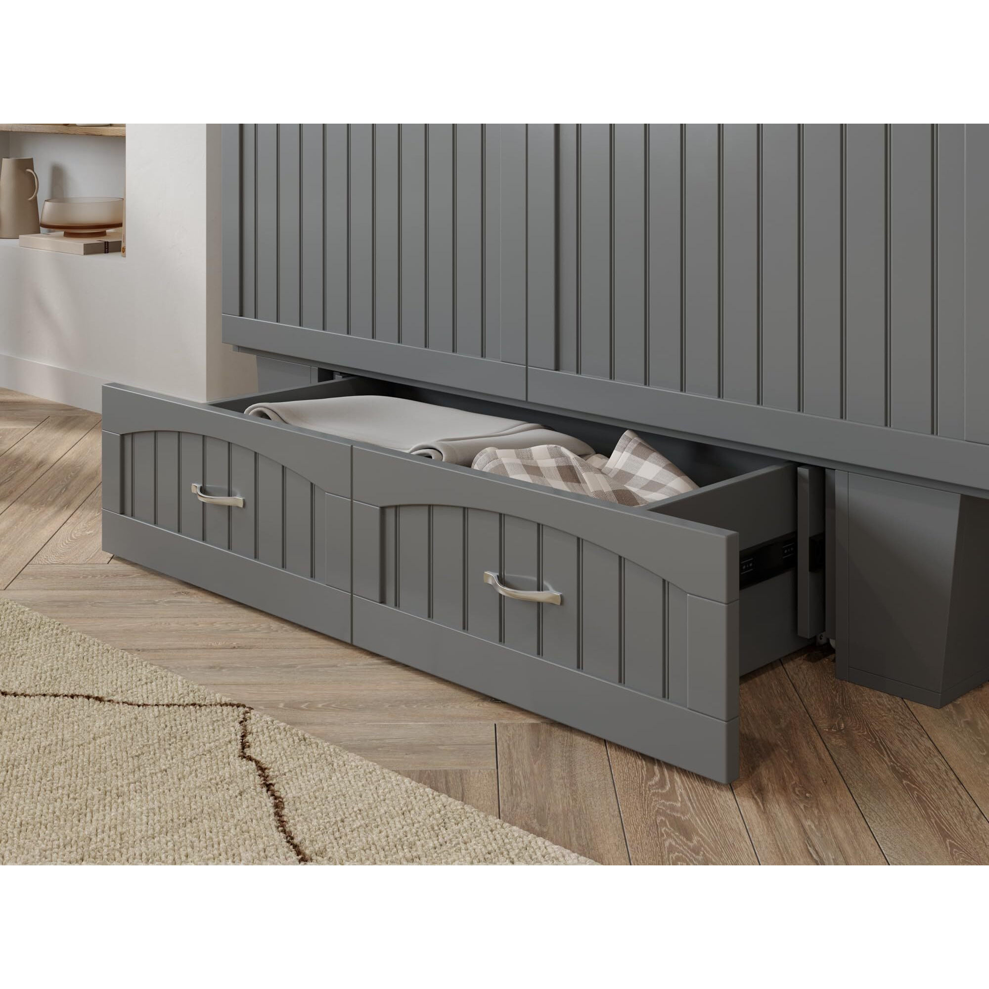 Sydney Queen Murphy Bed Chest in Grey