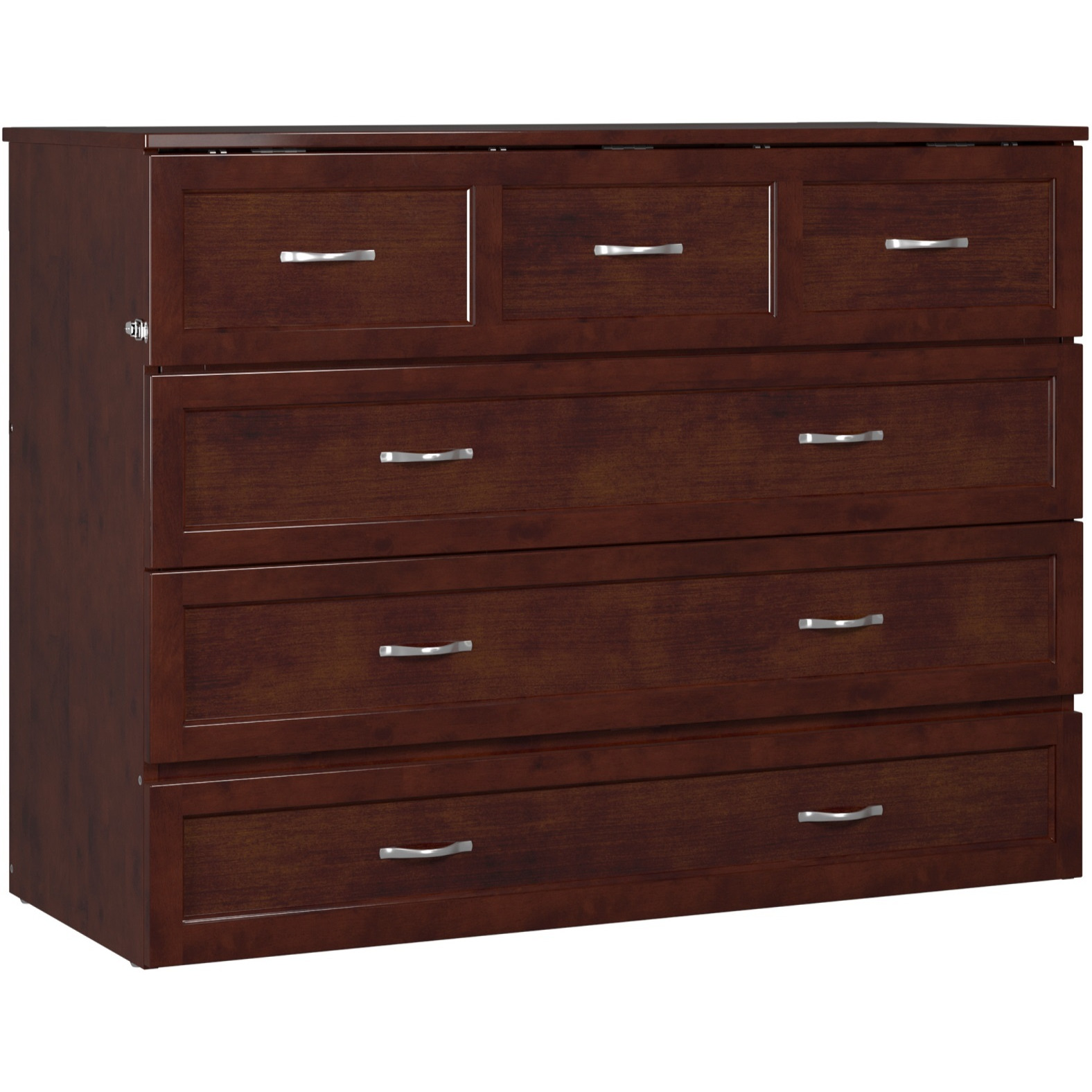 Deerfield Full Murphy Bed Chest in Walnut