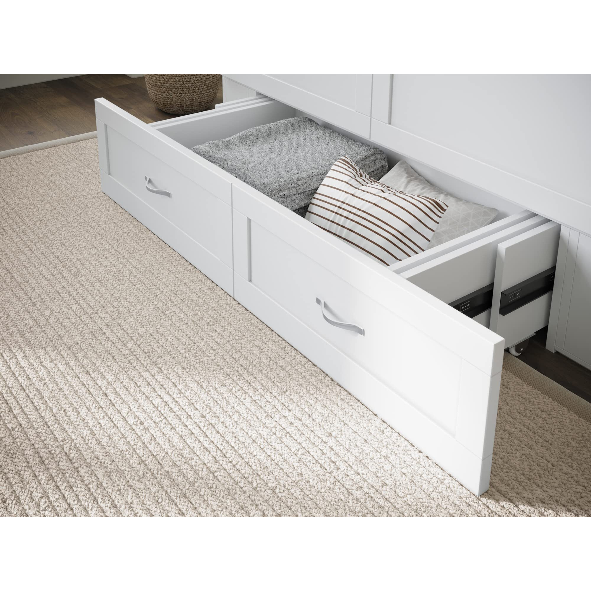 Hamilton Full Murphy Bed Chest in White