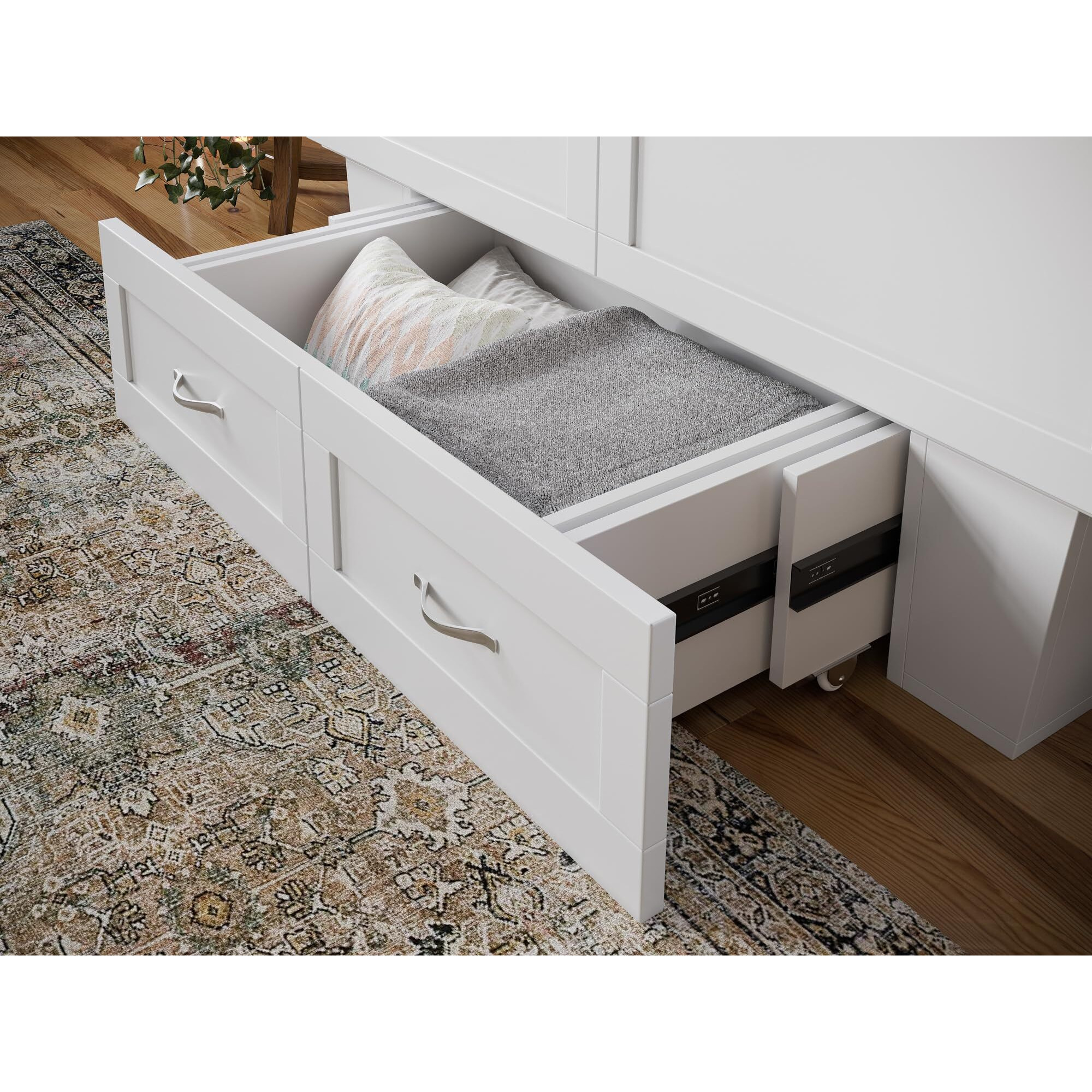 Monroe Full Murphy Bed Chest in White