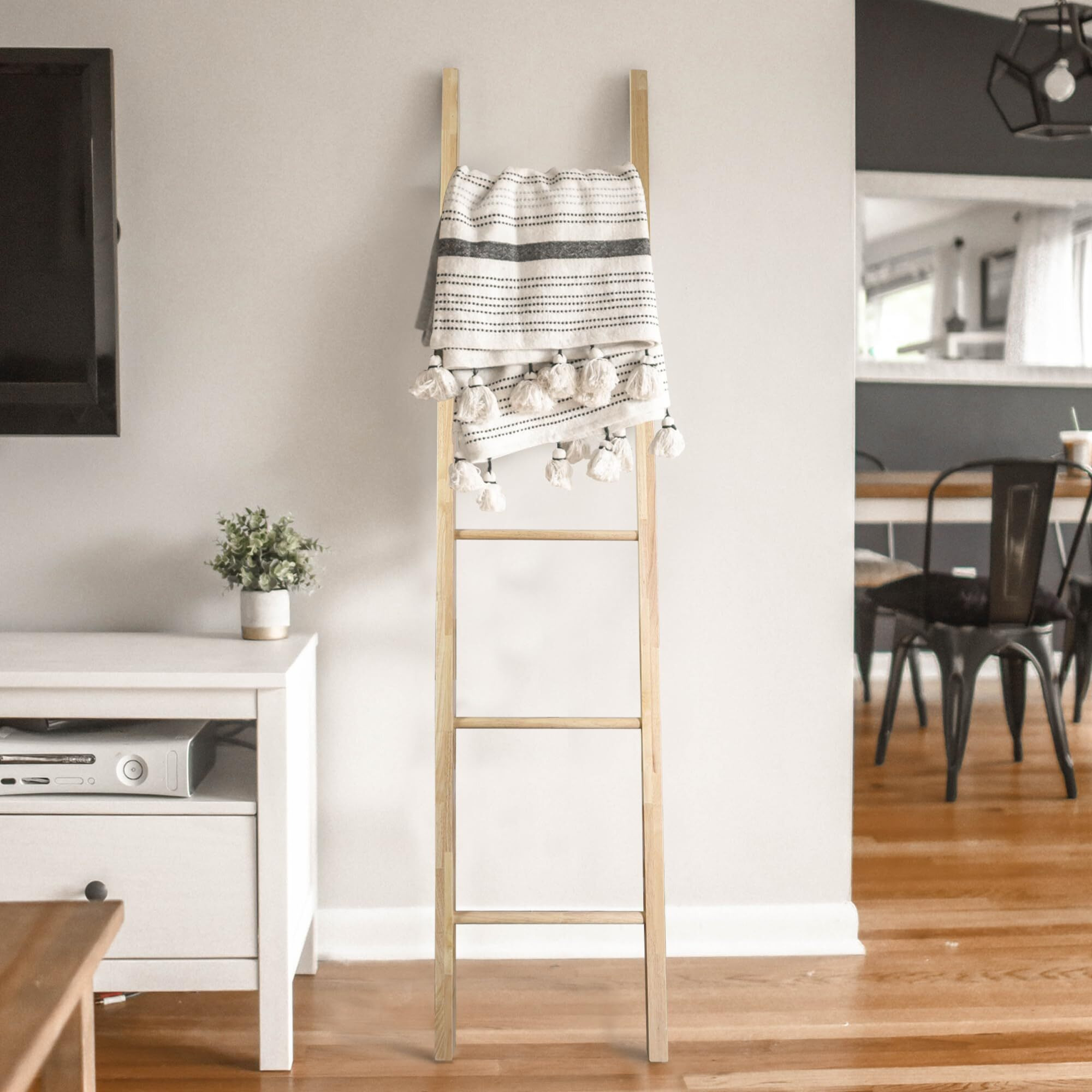 Decorative Ladder with Solid Harvest Hardwood - Natural