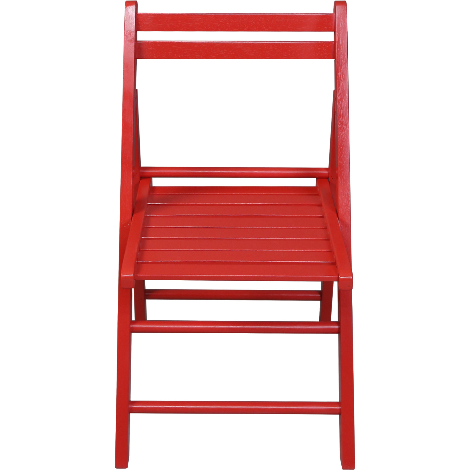 Casual Home Wooden Folding Chairs 2-Pcs Set - Red