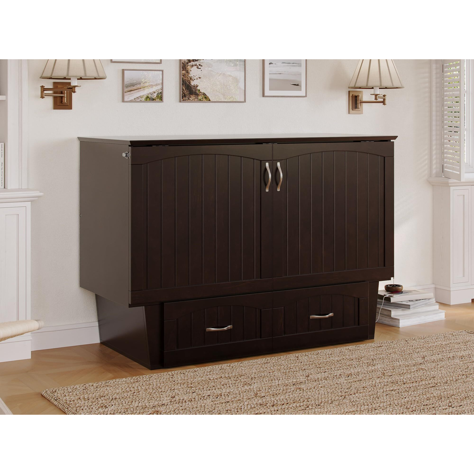 Nantucket Full Murphy Bed Chest in Espresso