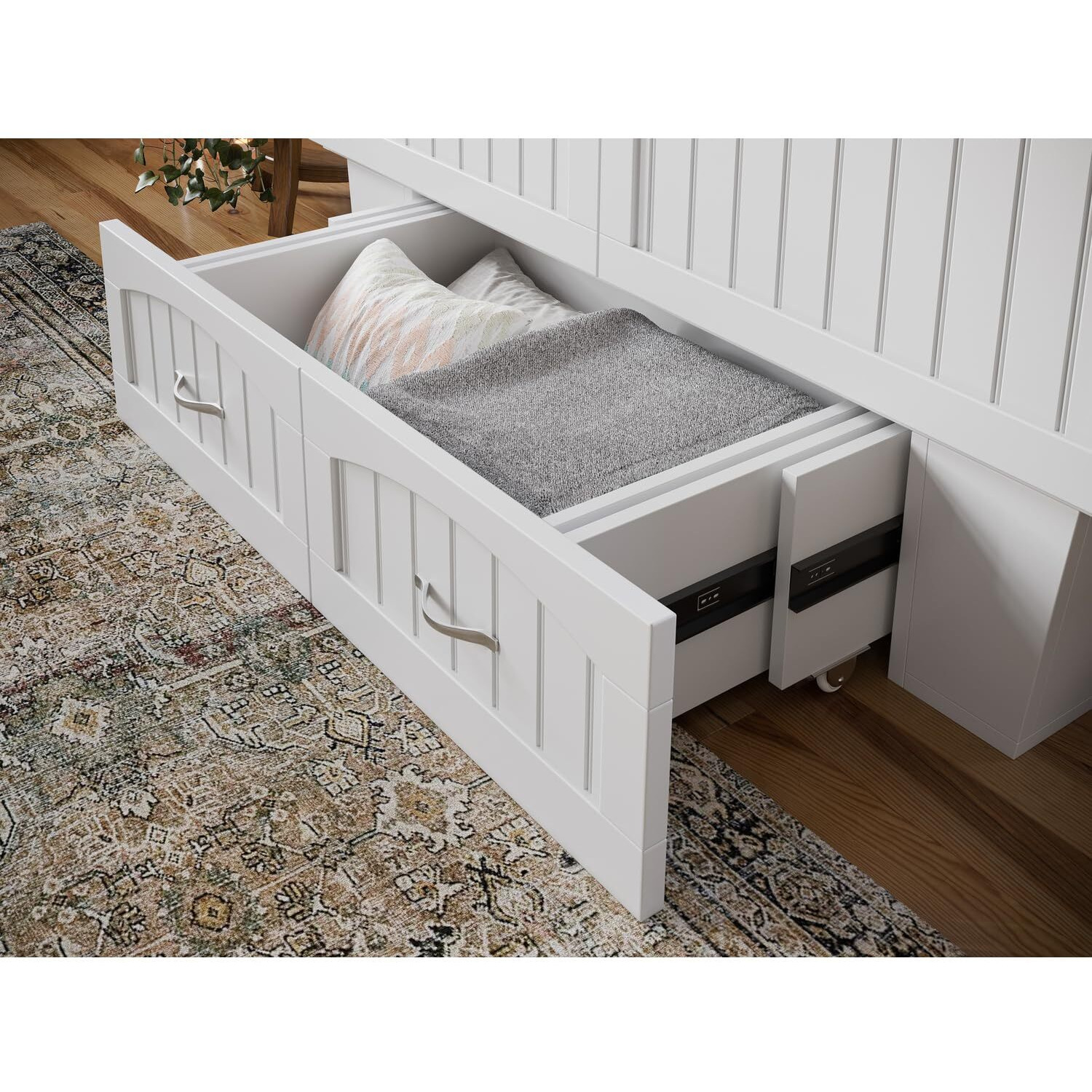 Nantucket Full Murphy Bed Chest in White
